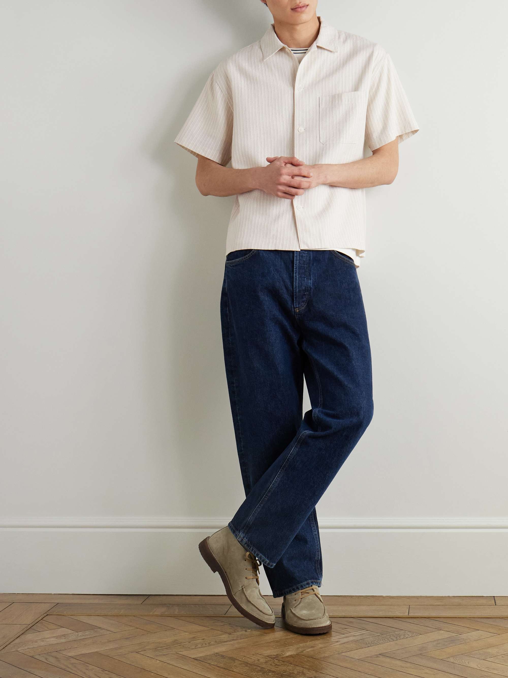 Striped Cotton-Jacquard Shirt view