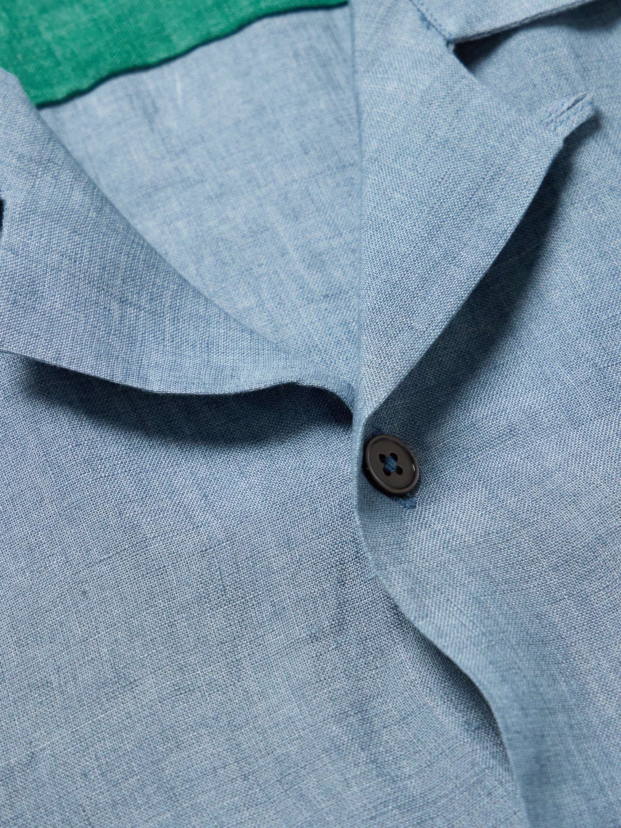 Convertible-Collar Linen Shirt view