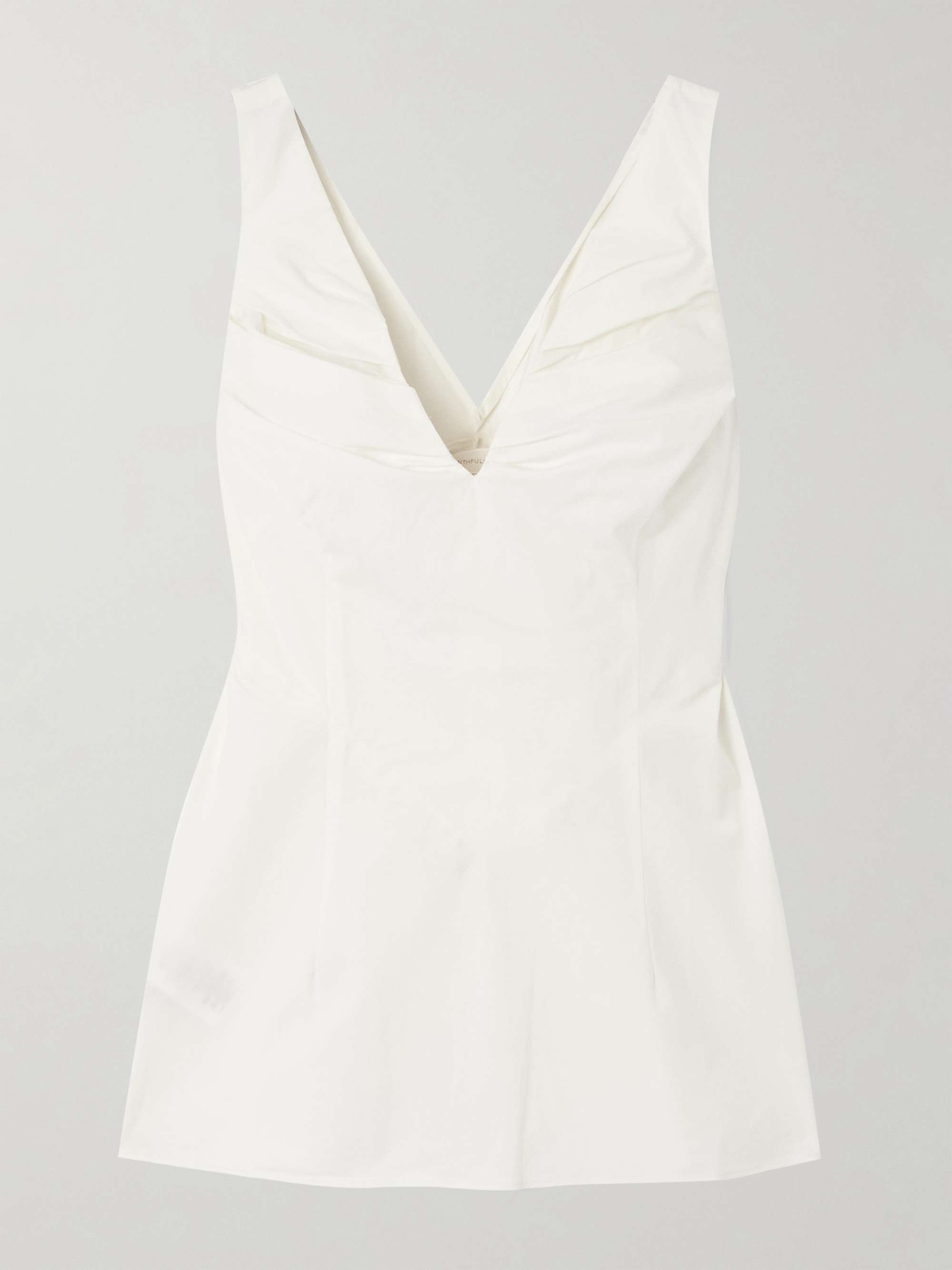 Gathered cotton-poplin tank view