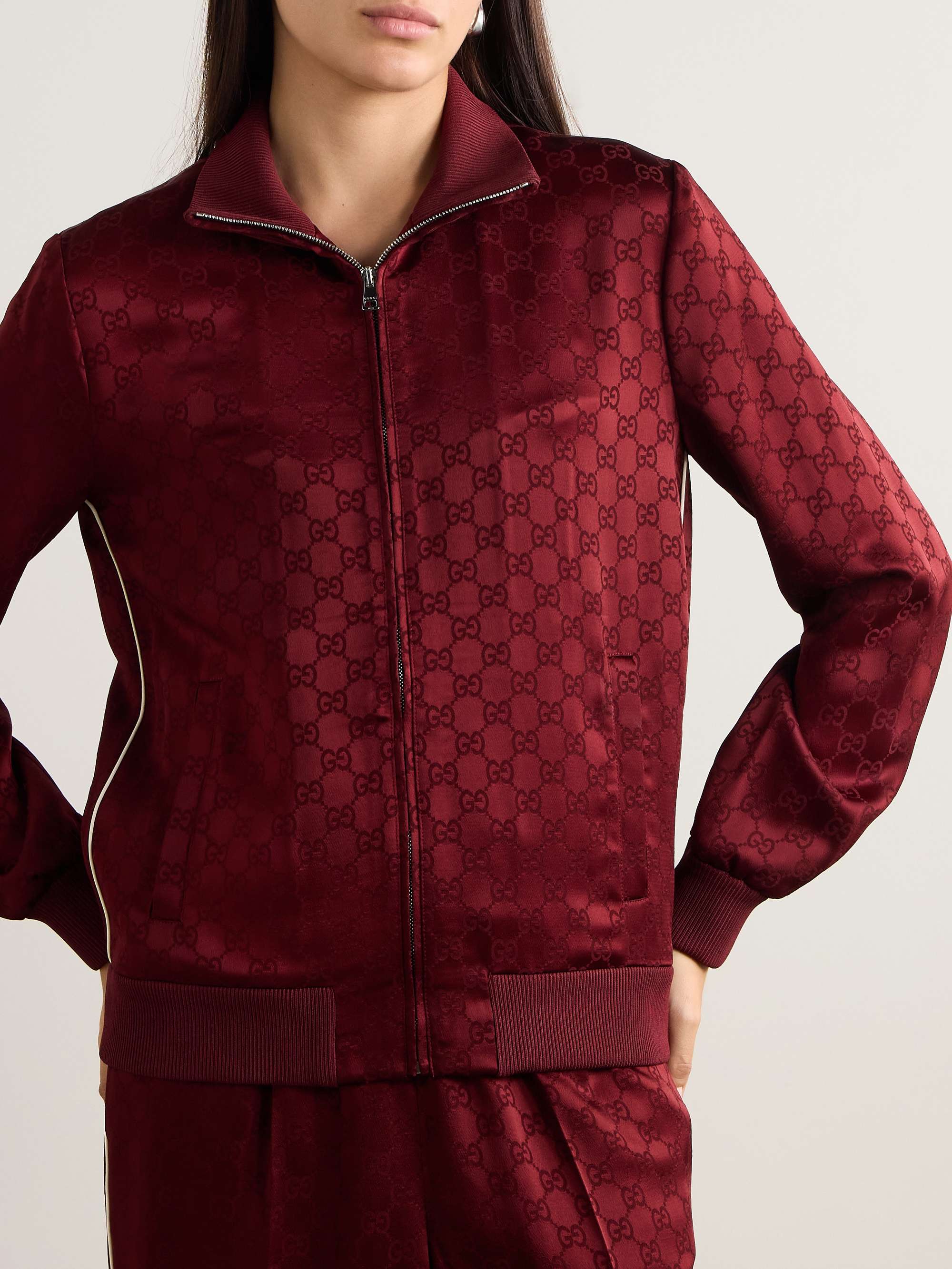 Satin-jacquard track jacket view