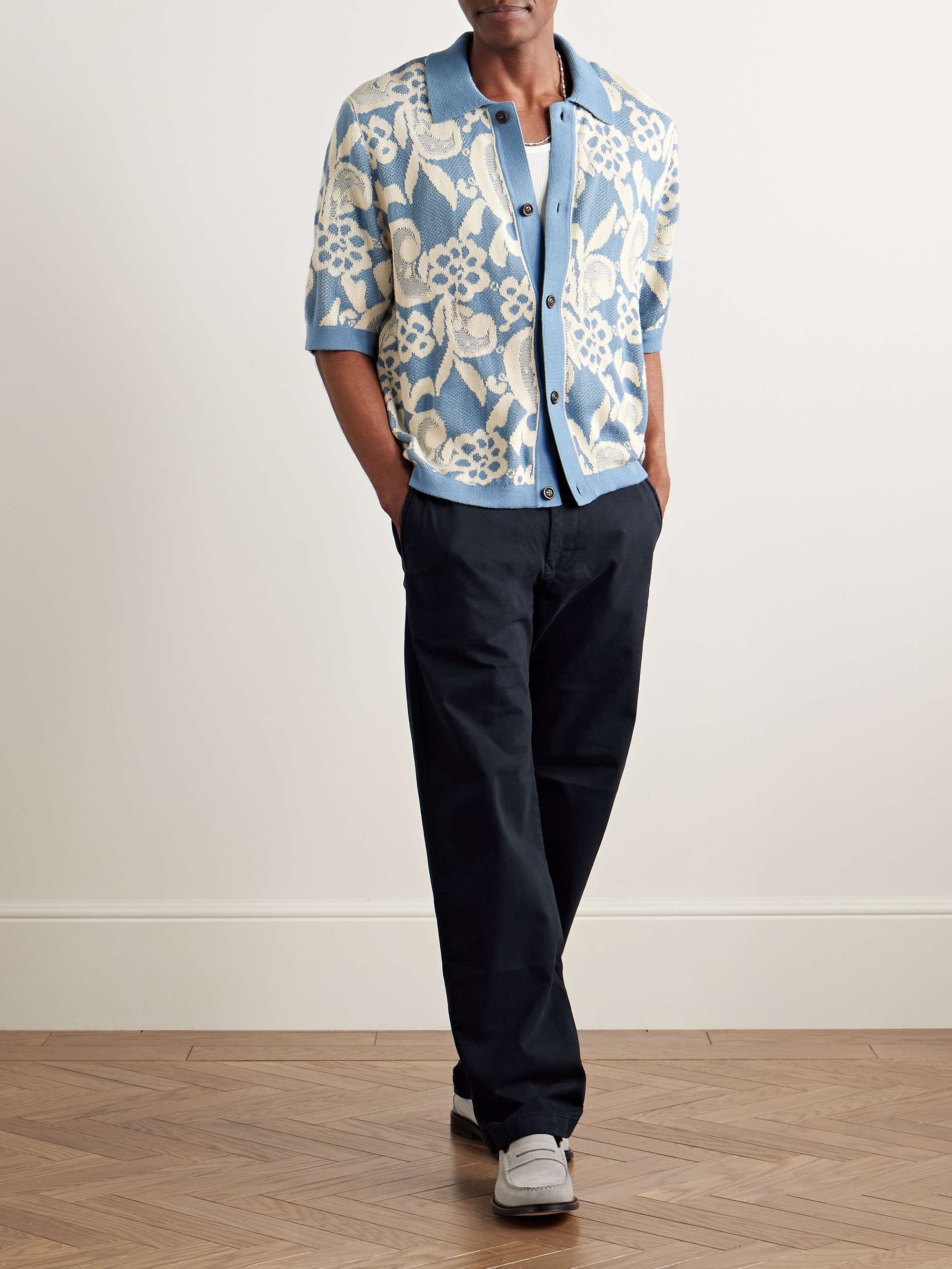 Jacquard-Knit Organic Pima Cotton Shirt view