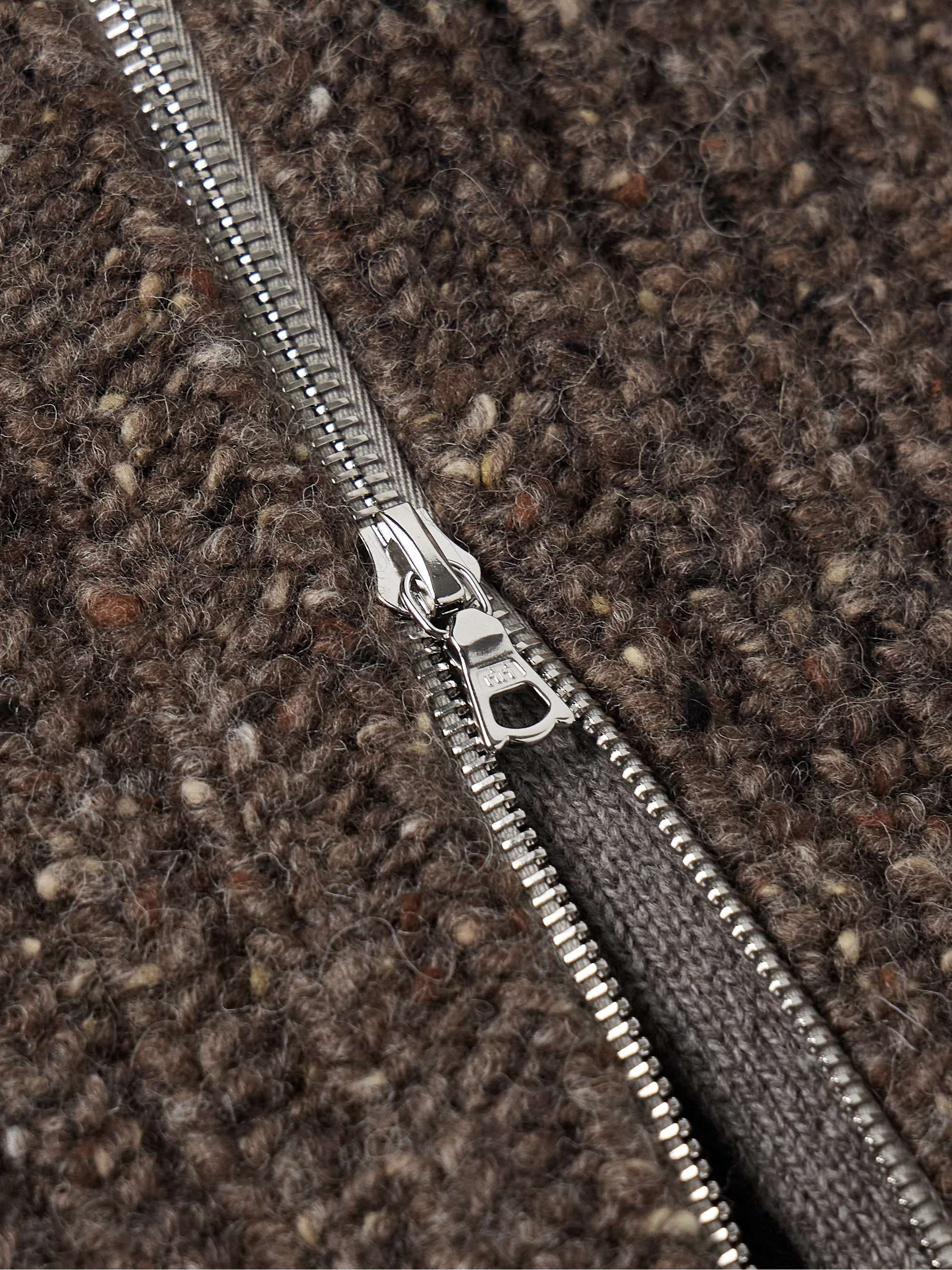 Loose Ends Ribbed Donegal Wool Zip-Up Cardigan view
