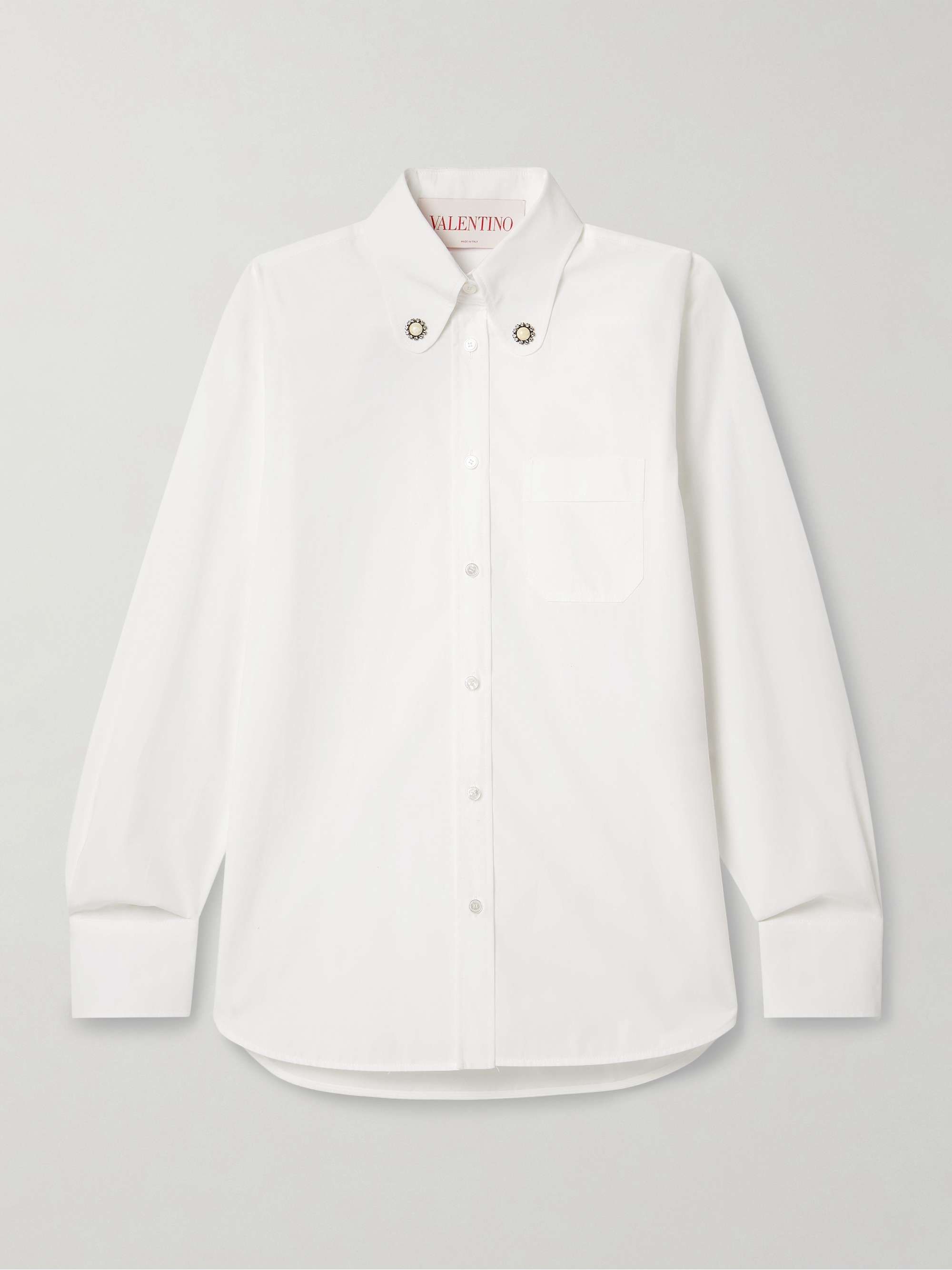 Embellished cotton-poplin shirt view