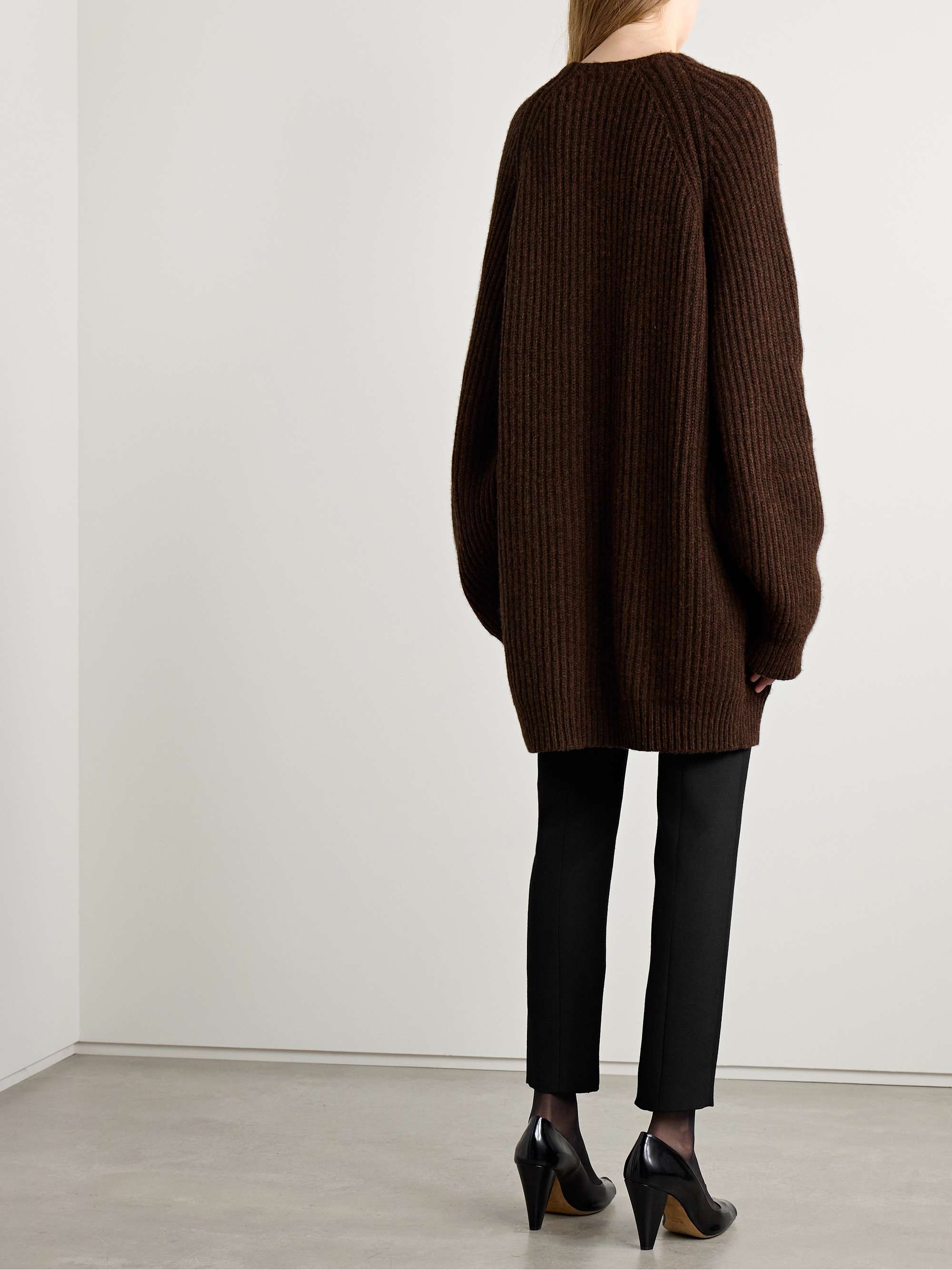 Jina oversized ribbed cashmere cardigan view