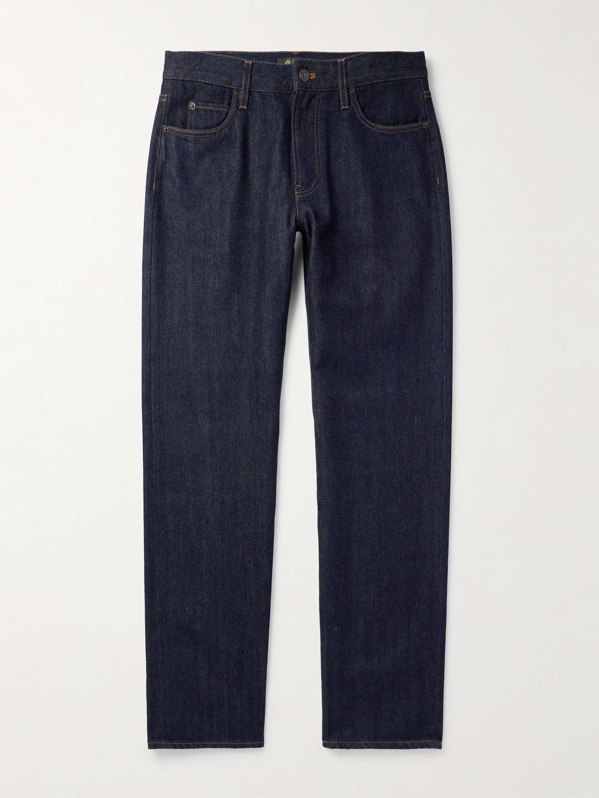 Straight-Leg Cotton and Cashmere-Blend Jeans view