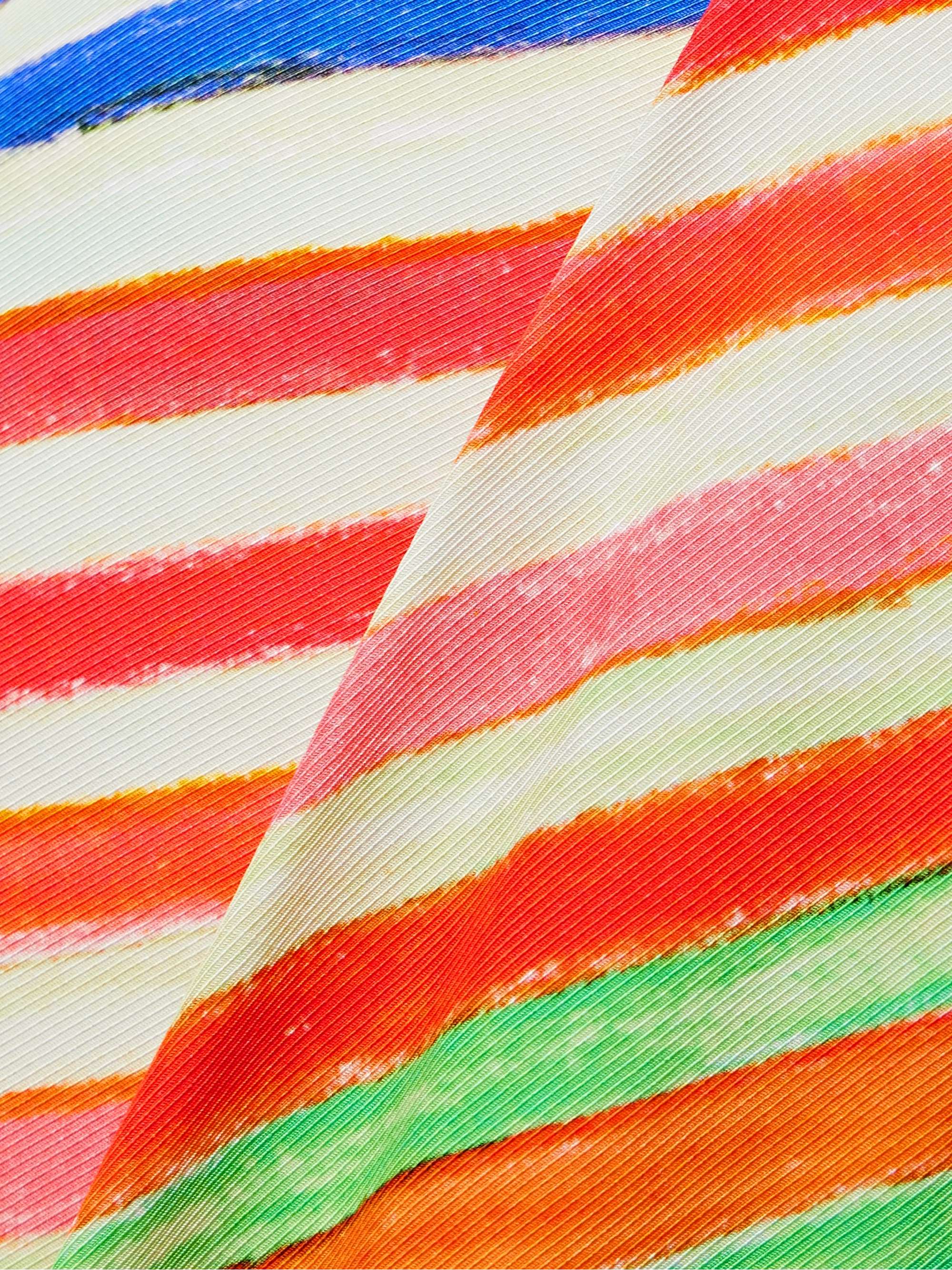 Crayon pleated striped twill wide-leg pants view