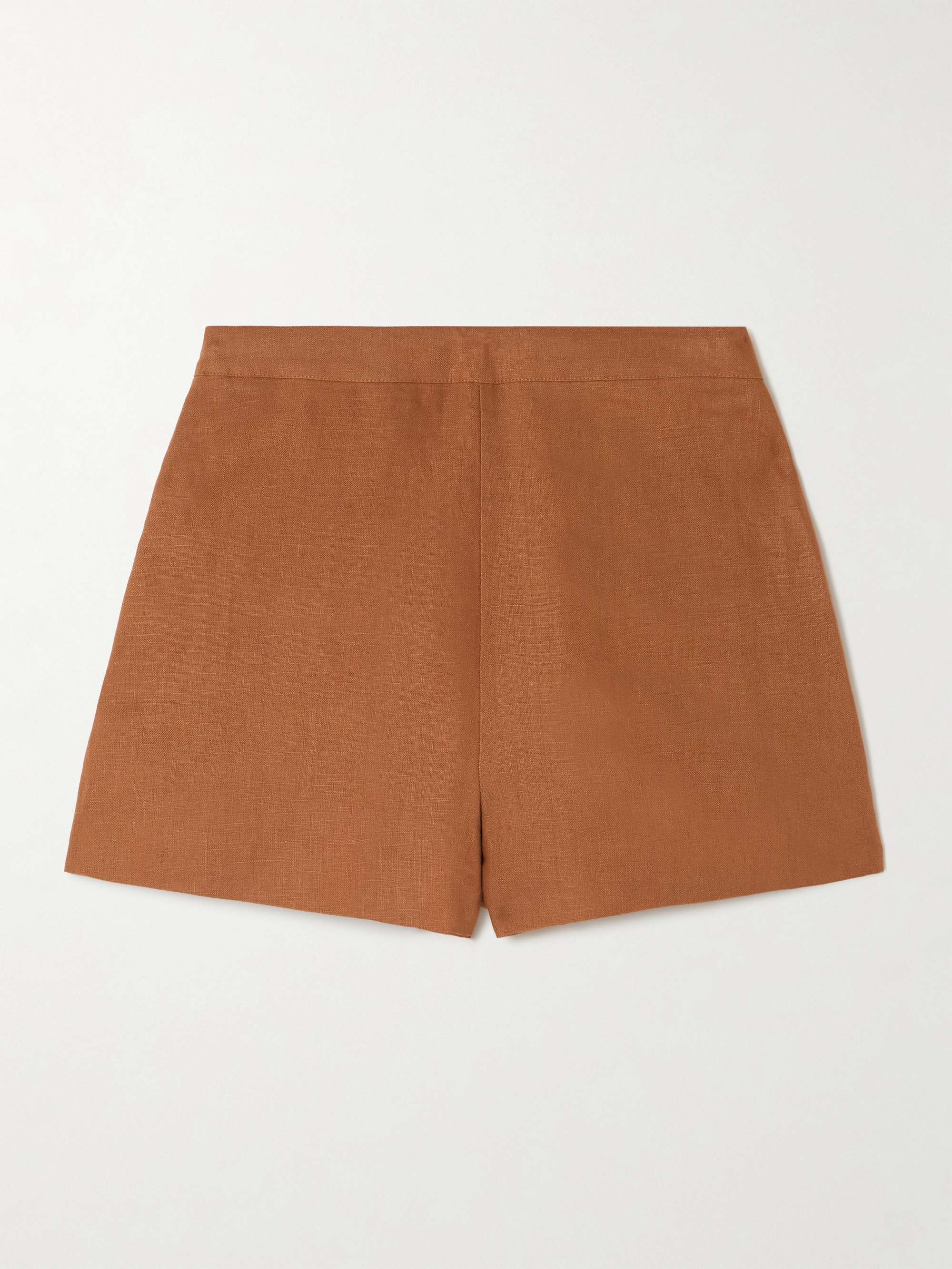 Perri pleated linen shorts view