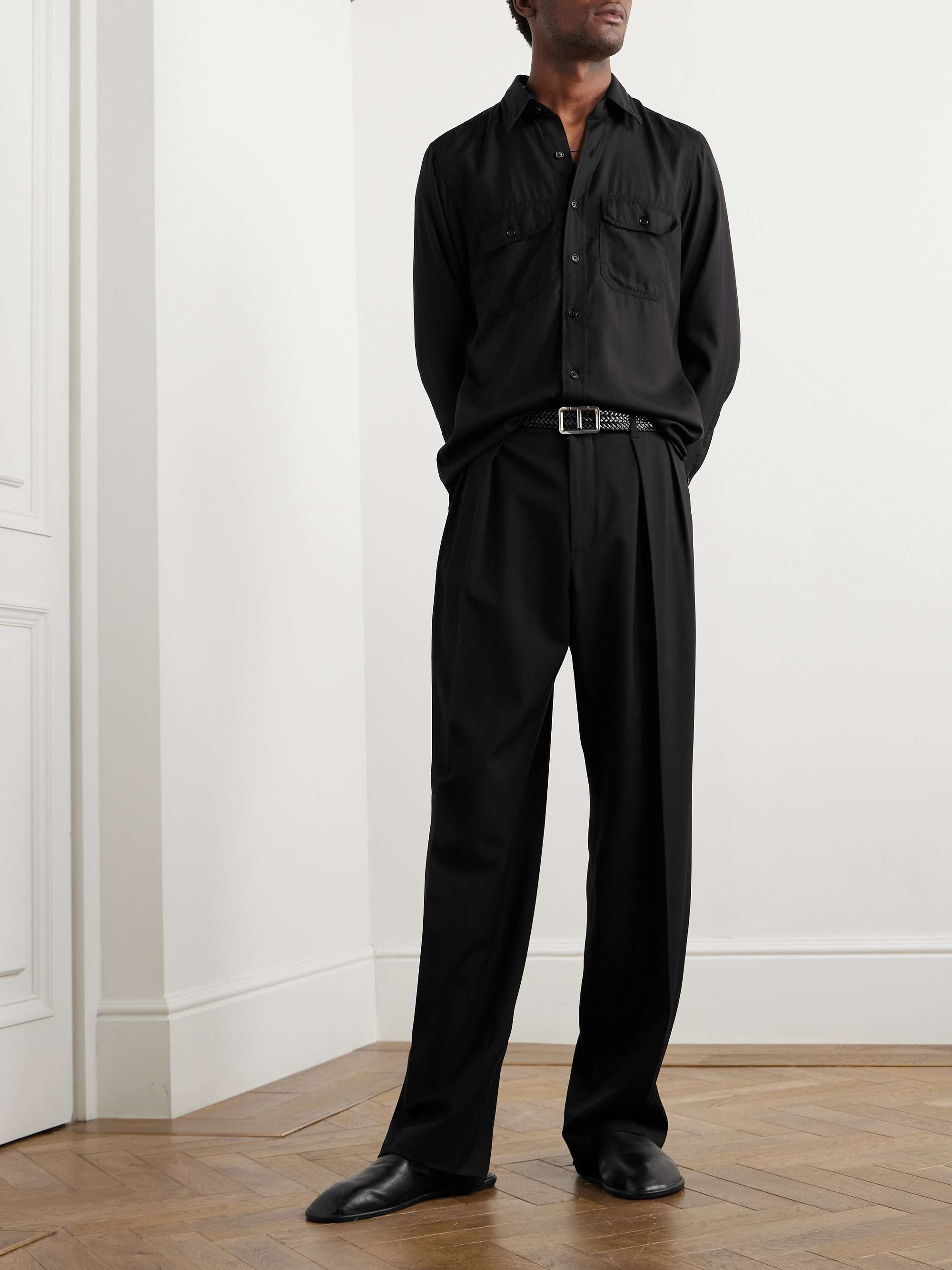 Cutaway-Collar Twill Shirt view