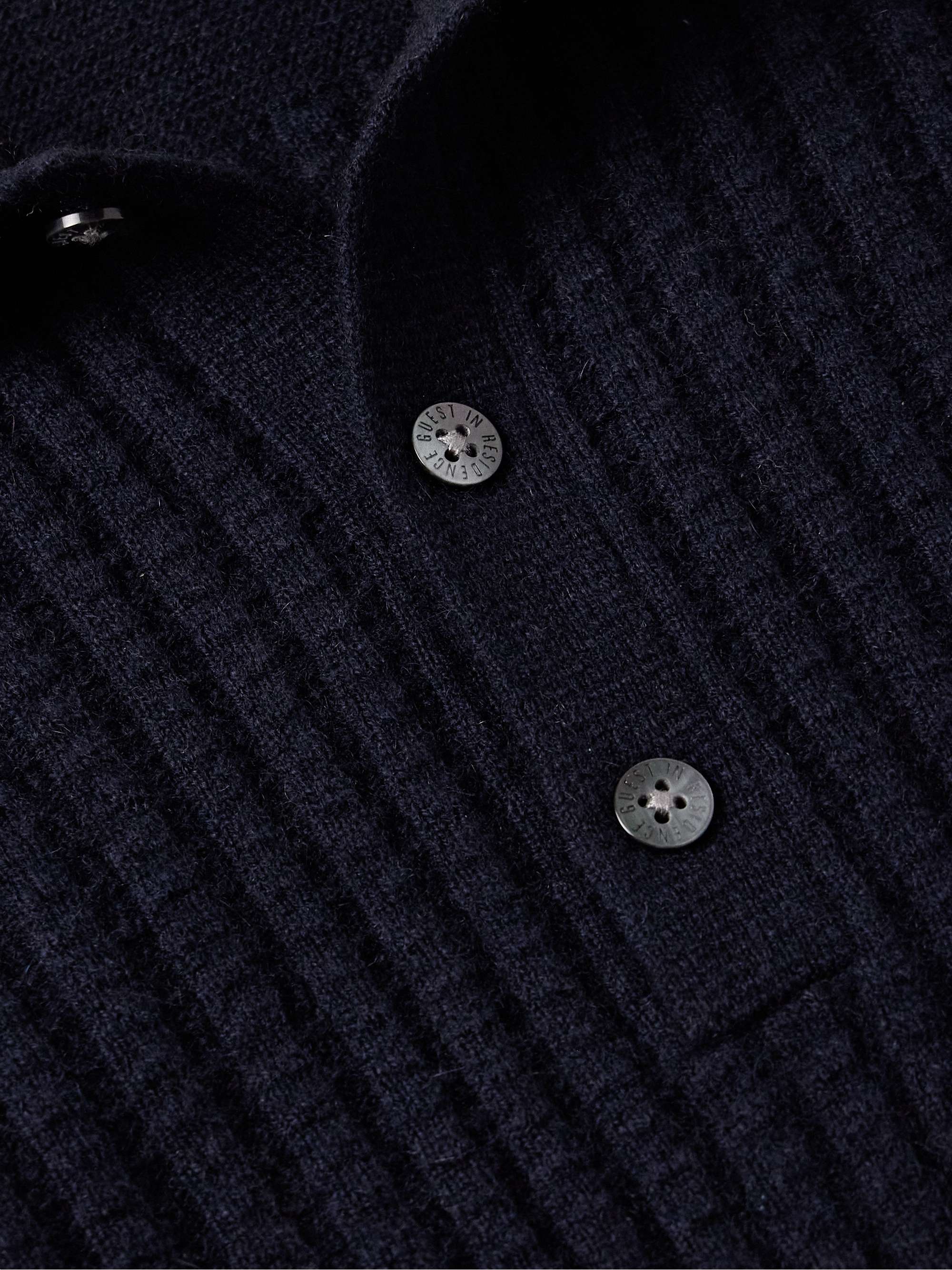 Theo Waffle-Knit Cashmere Polo Shirt view