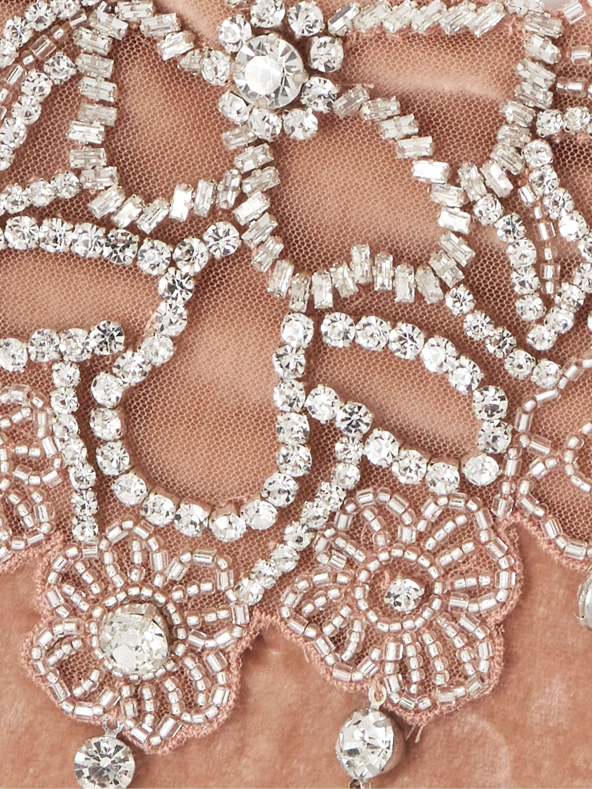 Embellished velvet mini dress view