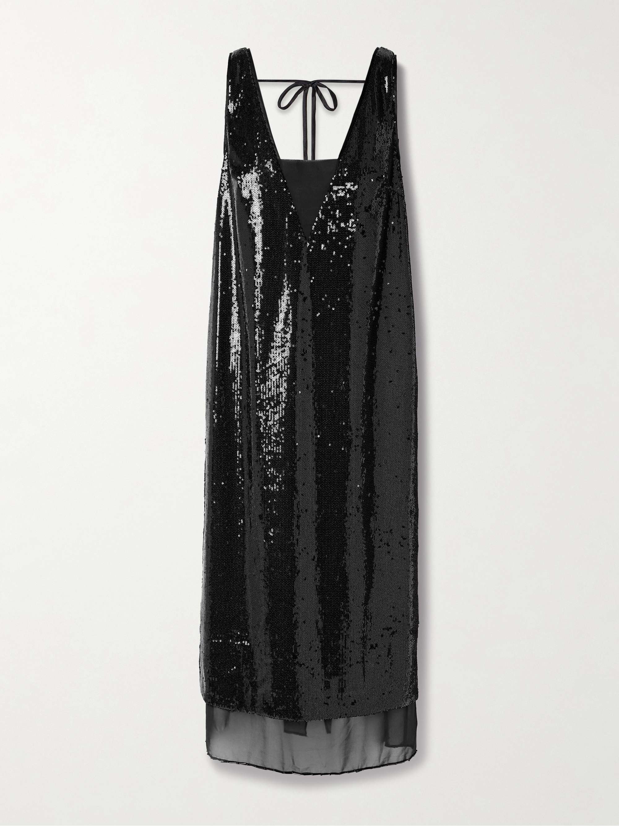 Bead-embellished sequined jersey midi dress view