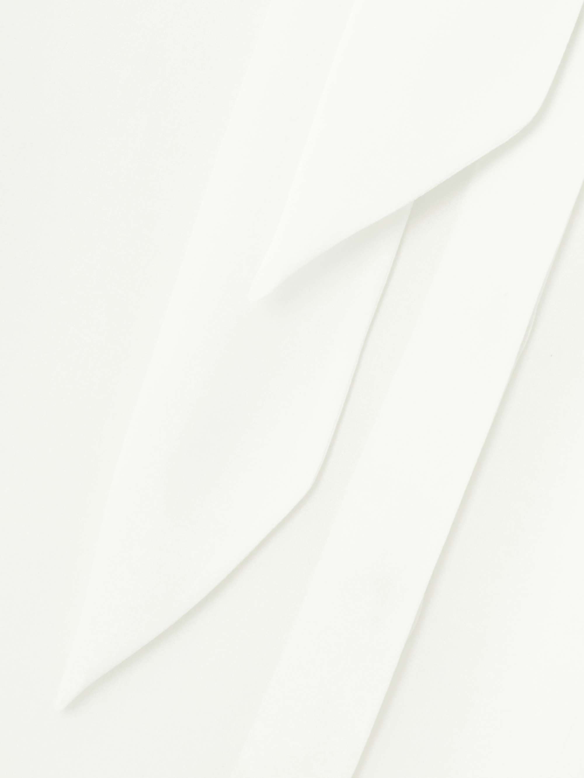 Pussy-bow pintucked silk-crepe blouse view