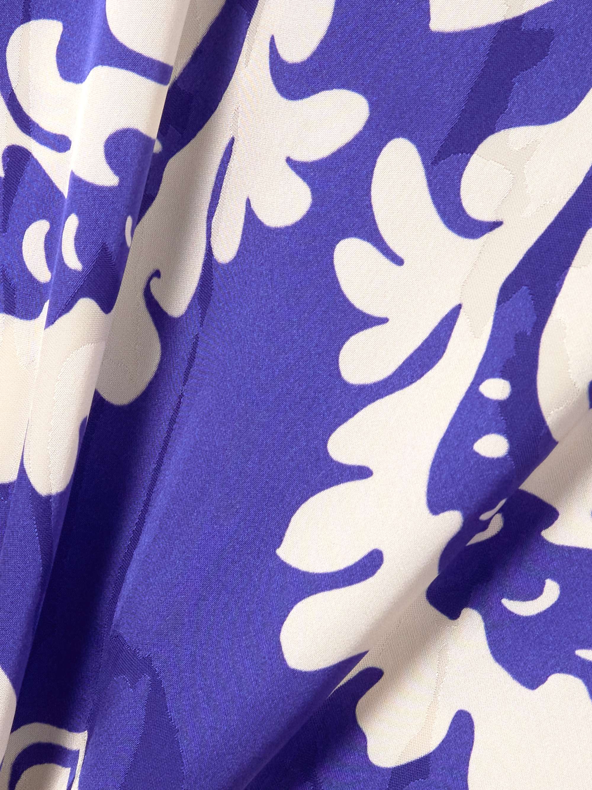 Asymmetric printed satin maxi skirt view