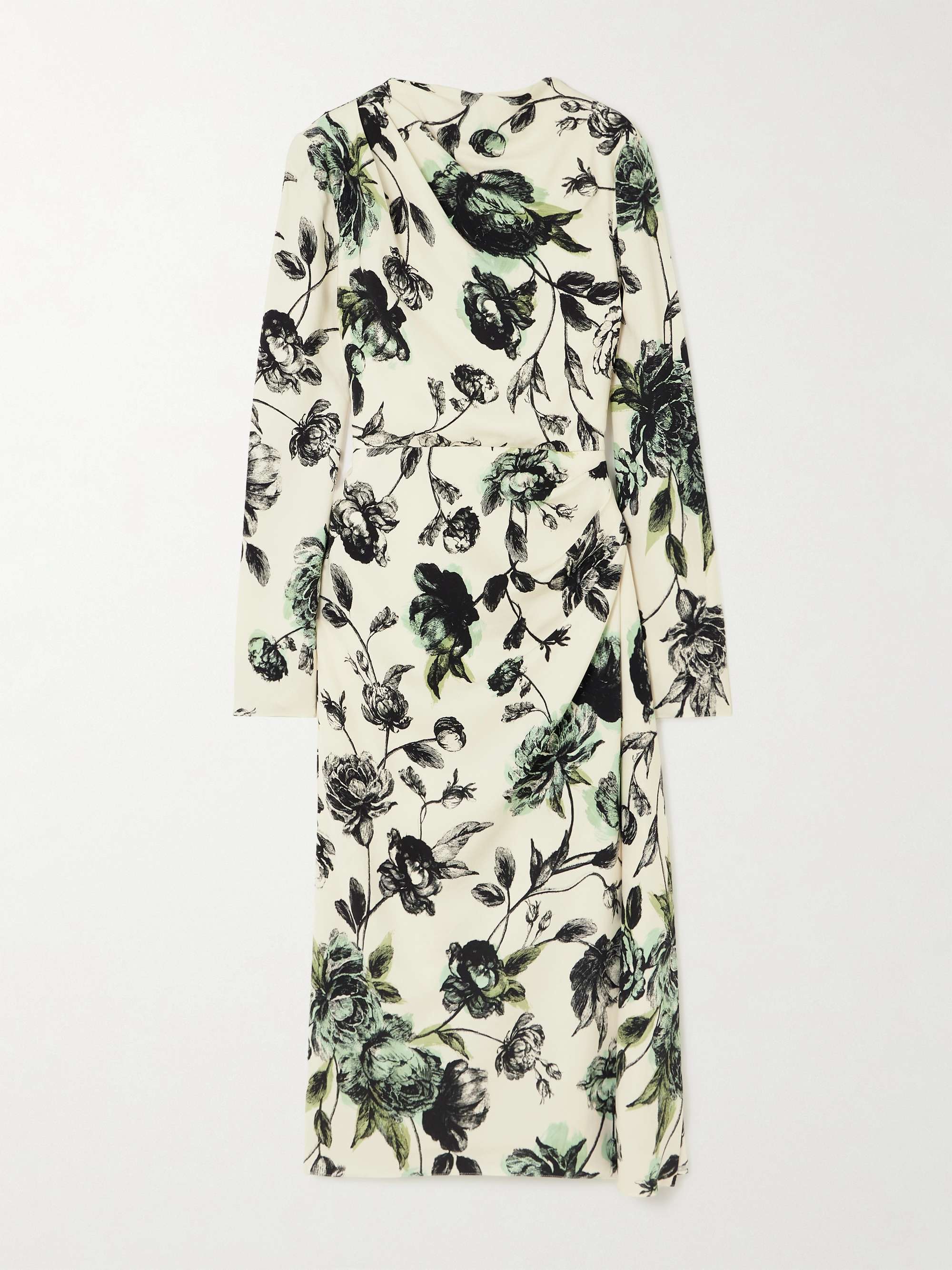 Violetta draped gathered crepe midi dress view