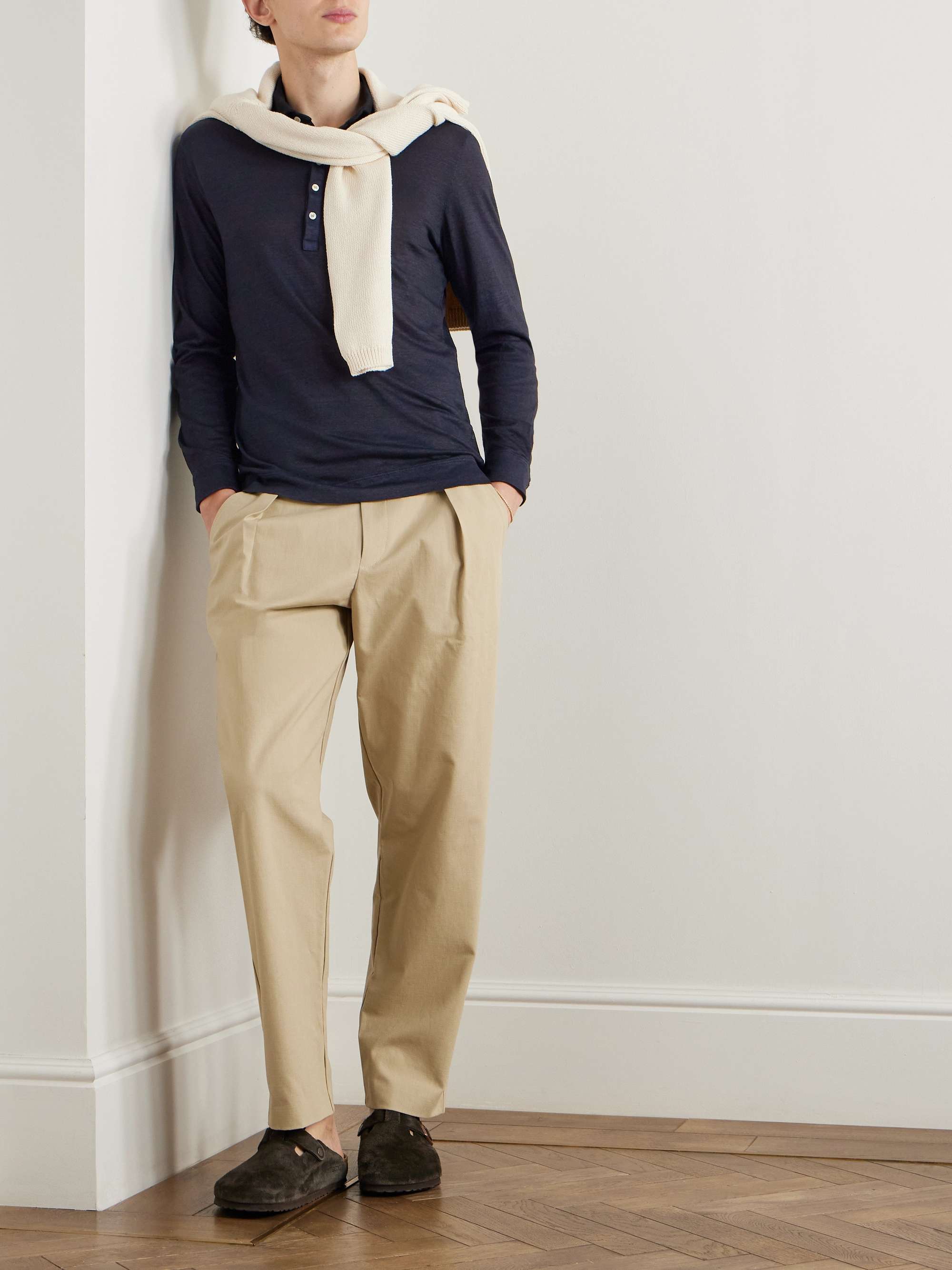 Raya Linen and Cotton-Blend Polo Shirt view