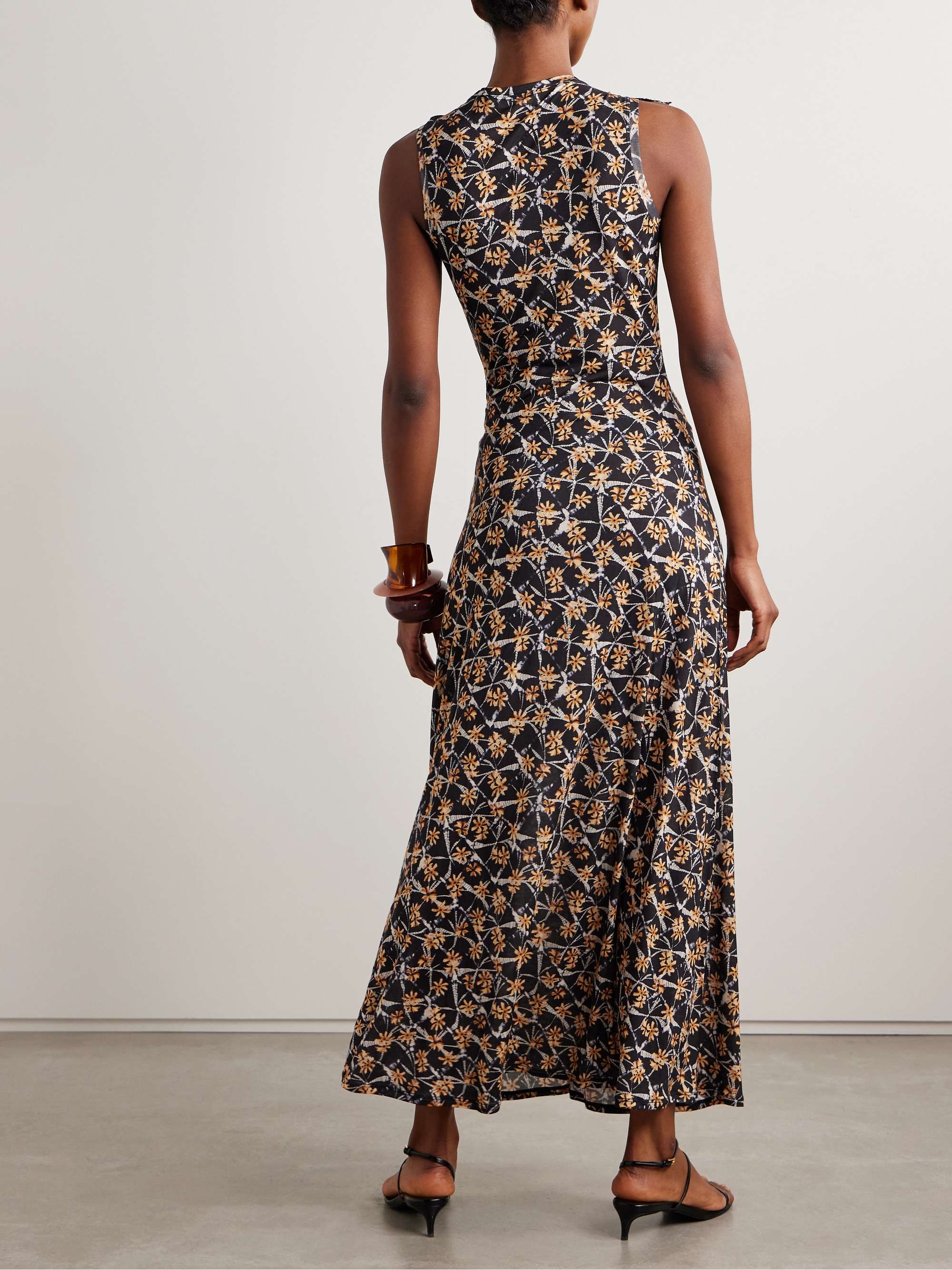 Elise ruffled printed Lyocell-jersey midi dress view