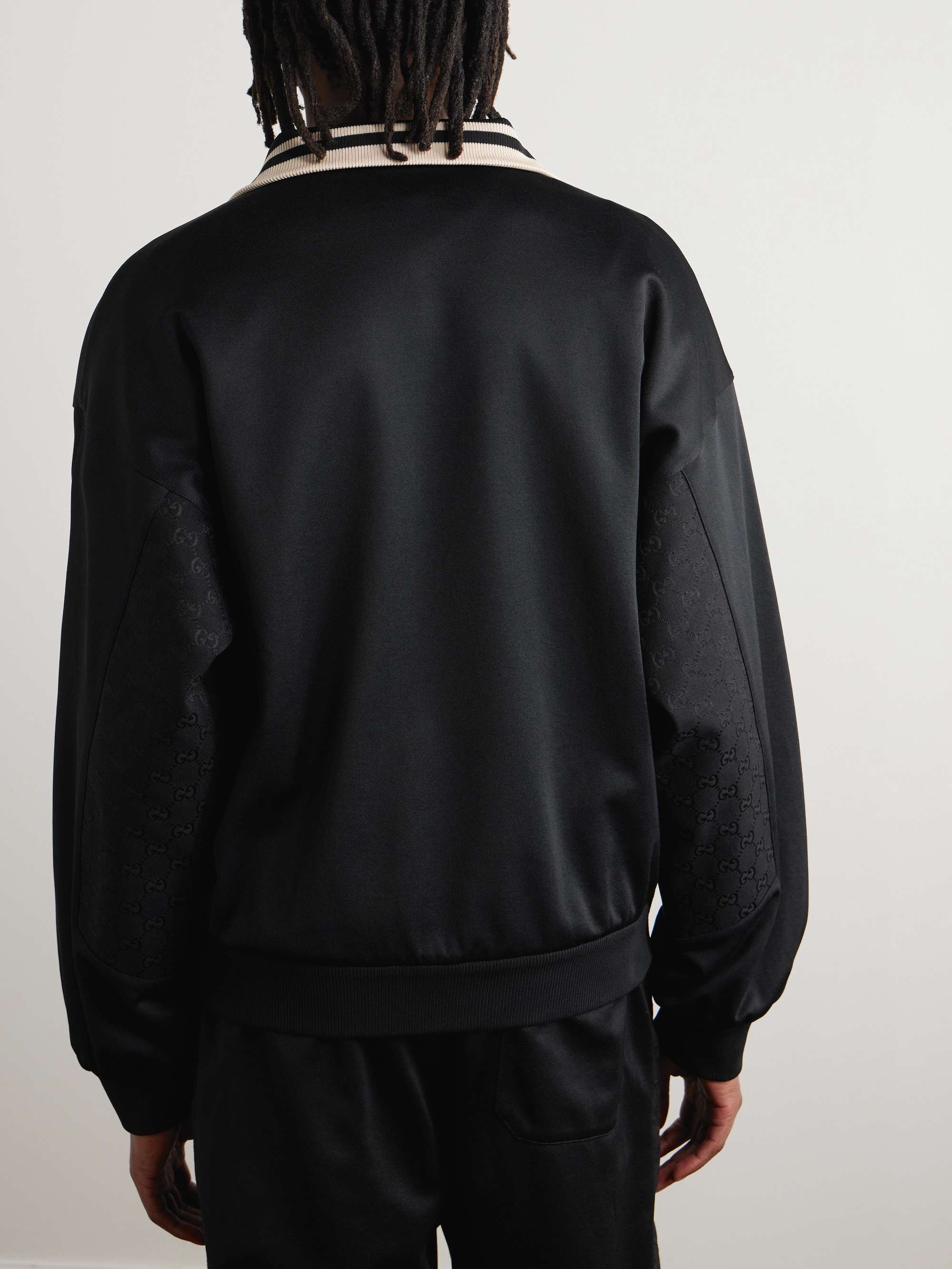Logo-Embroidered Monogrammed Tech-Jersey Half-Zip Sweatshirt view