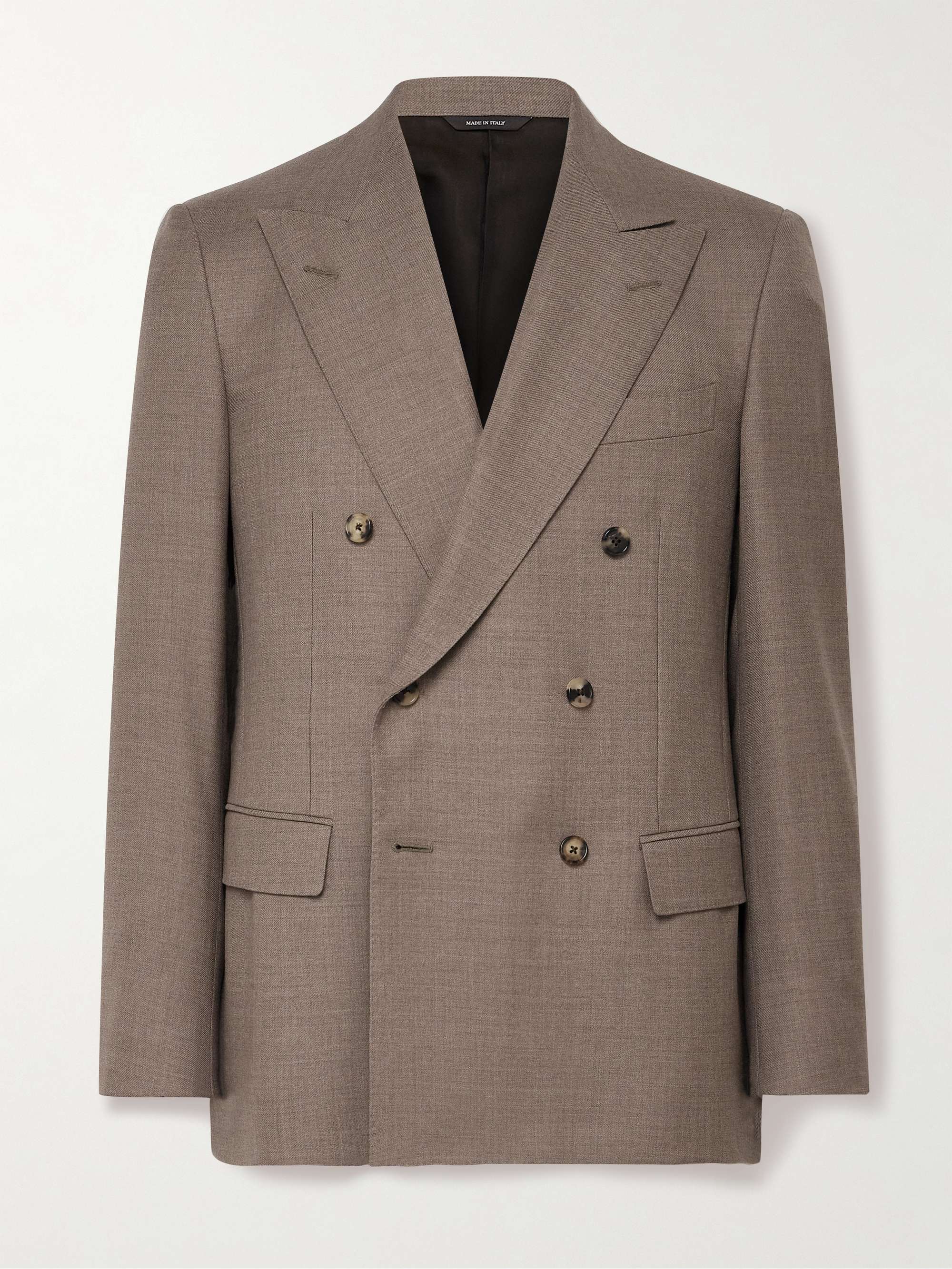 Double-Breasted Virgin Wool-Twill Suit Jacket view