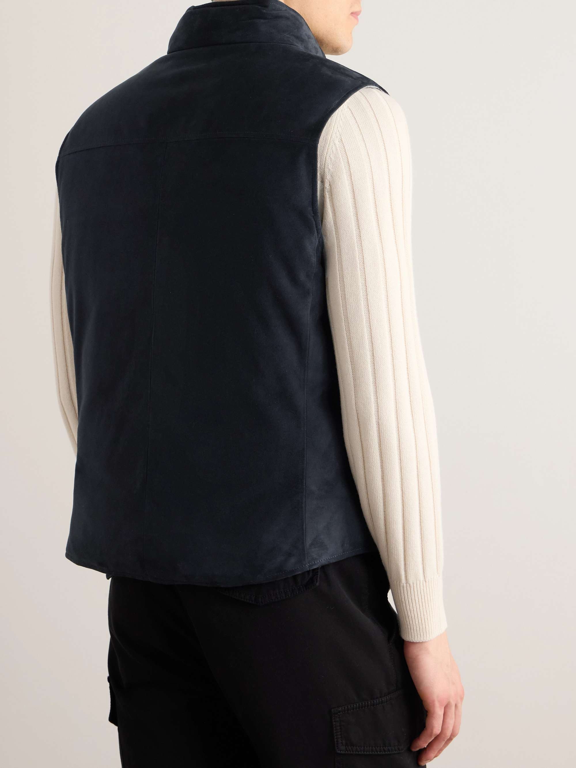 Padded Suede Down Gilet view