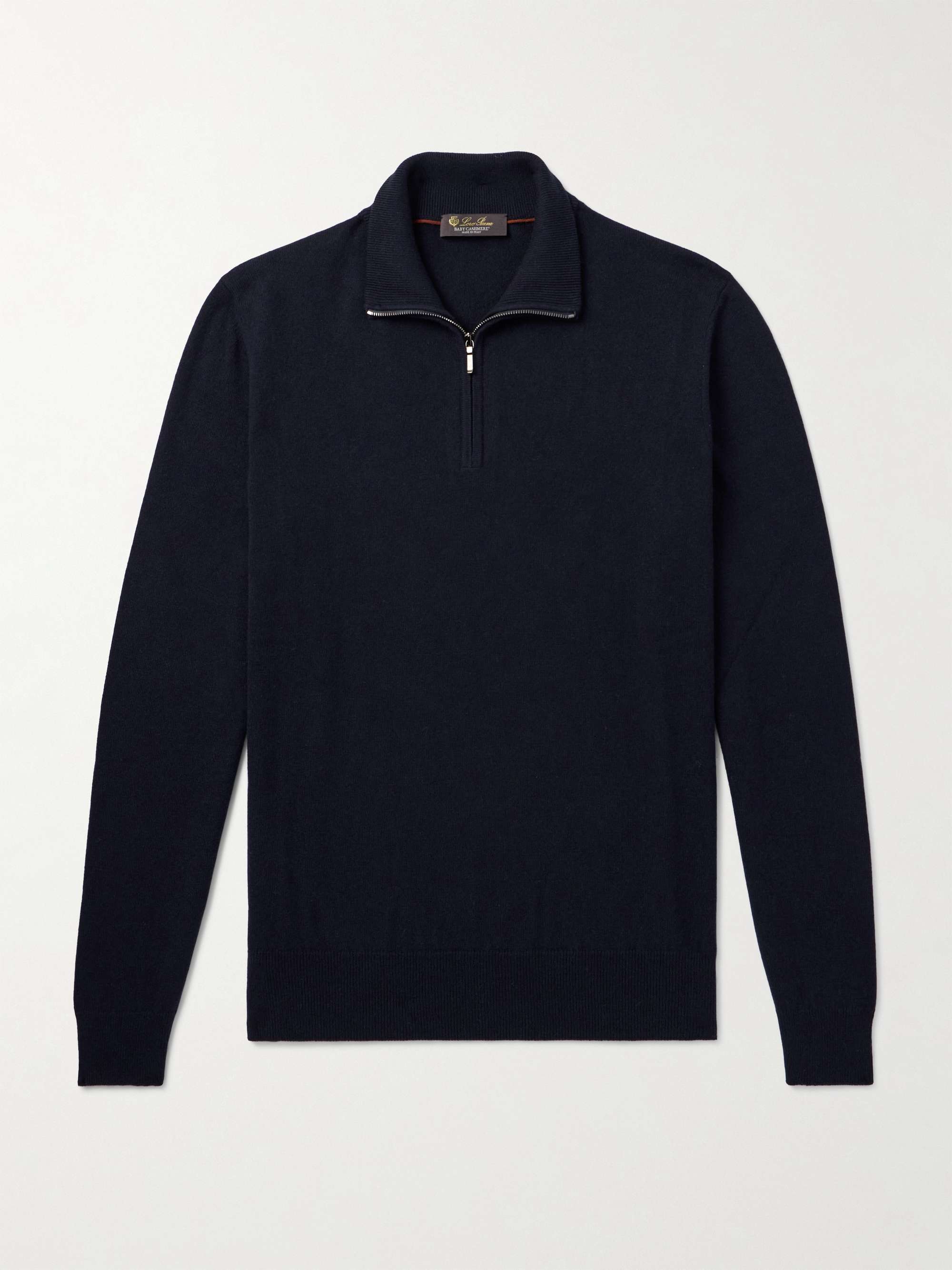 Slim-Fit Baby Cashmere Half-Zip Sweater view