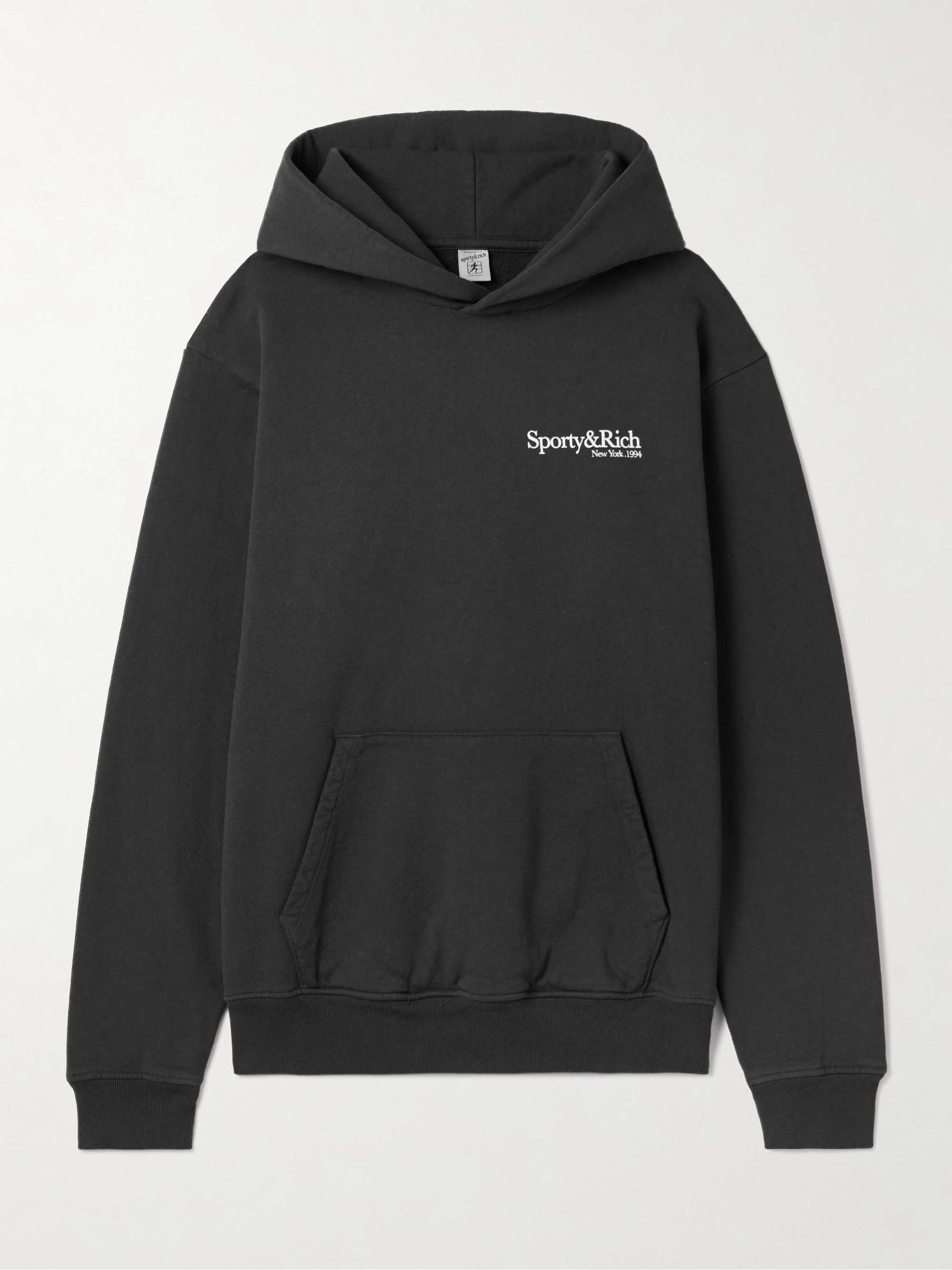 Printed cotton-jersey hoodie view