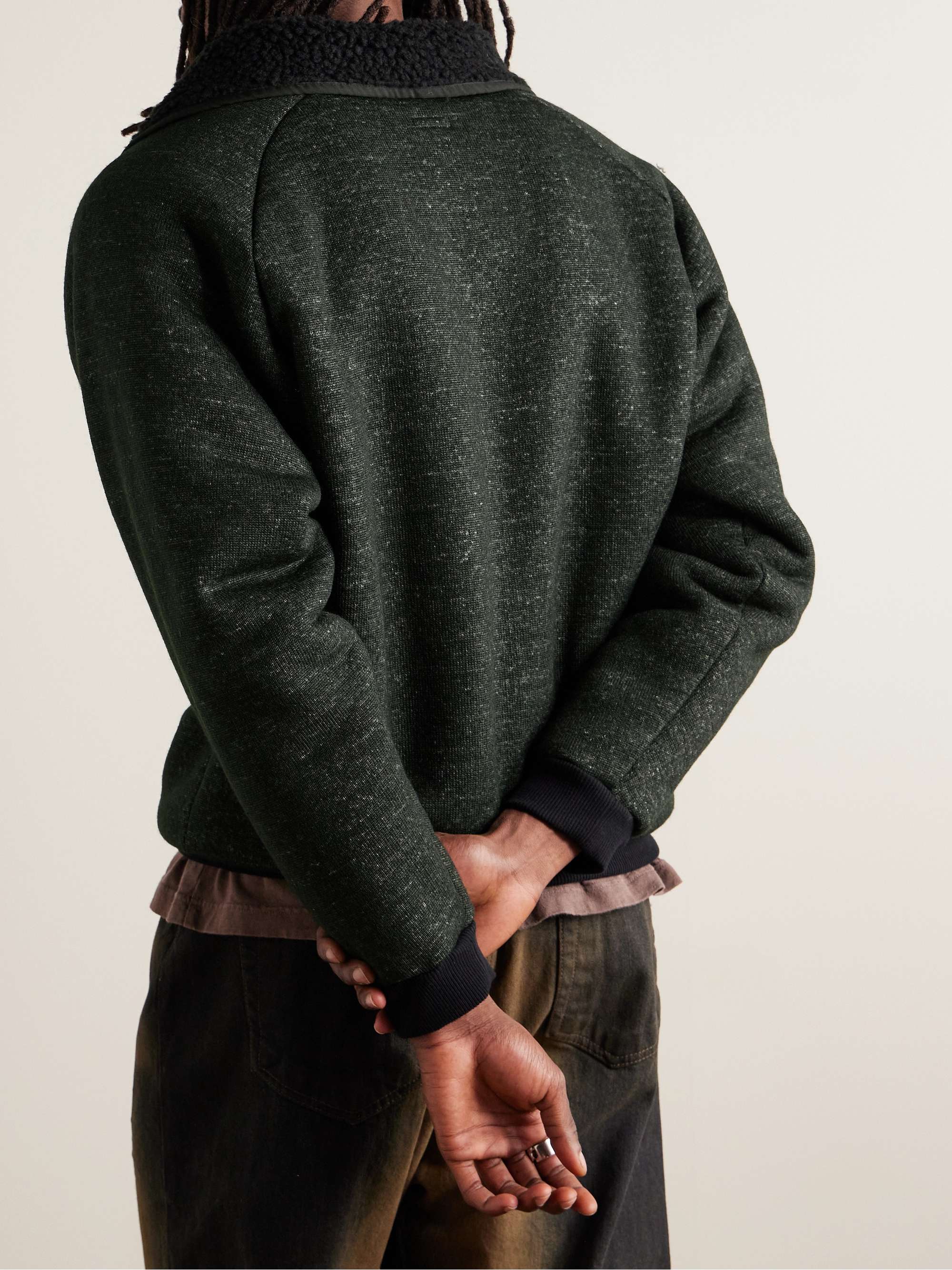 Alpine Logo-Appliquéd Fleece-Lined Knitted Half-Zip Sweatshirt view
