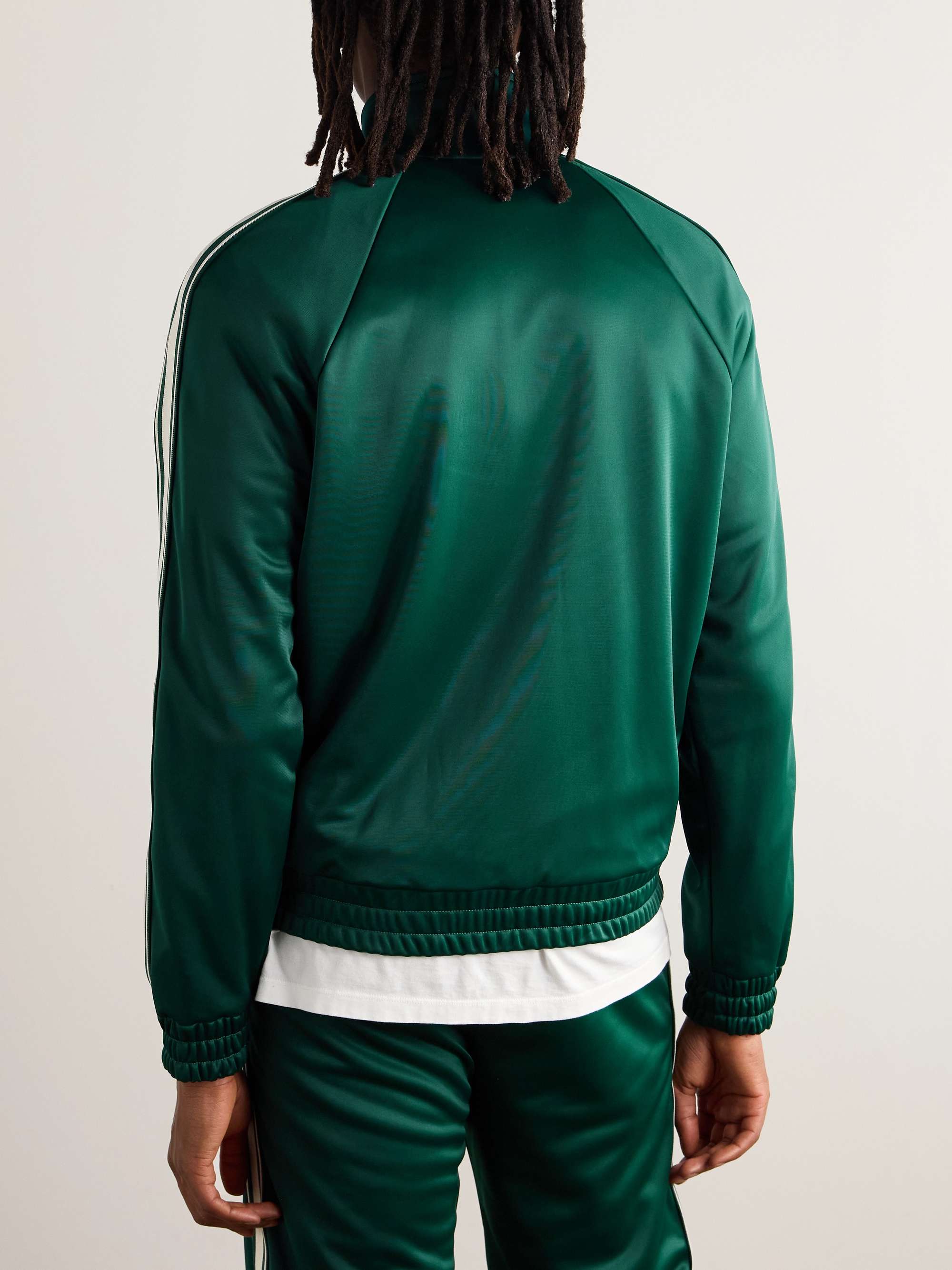 Striped Logo-Embroidered Jersey Track Jacket view