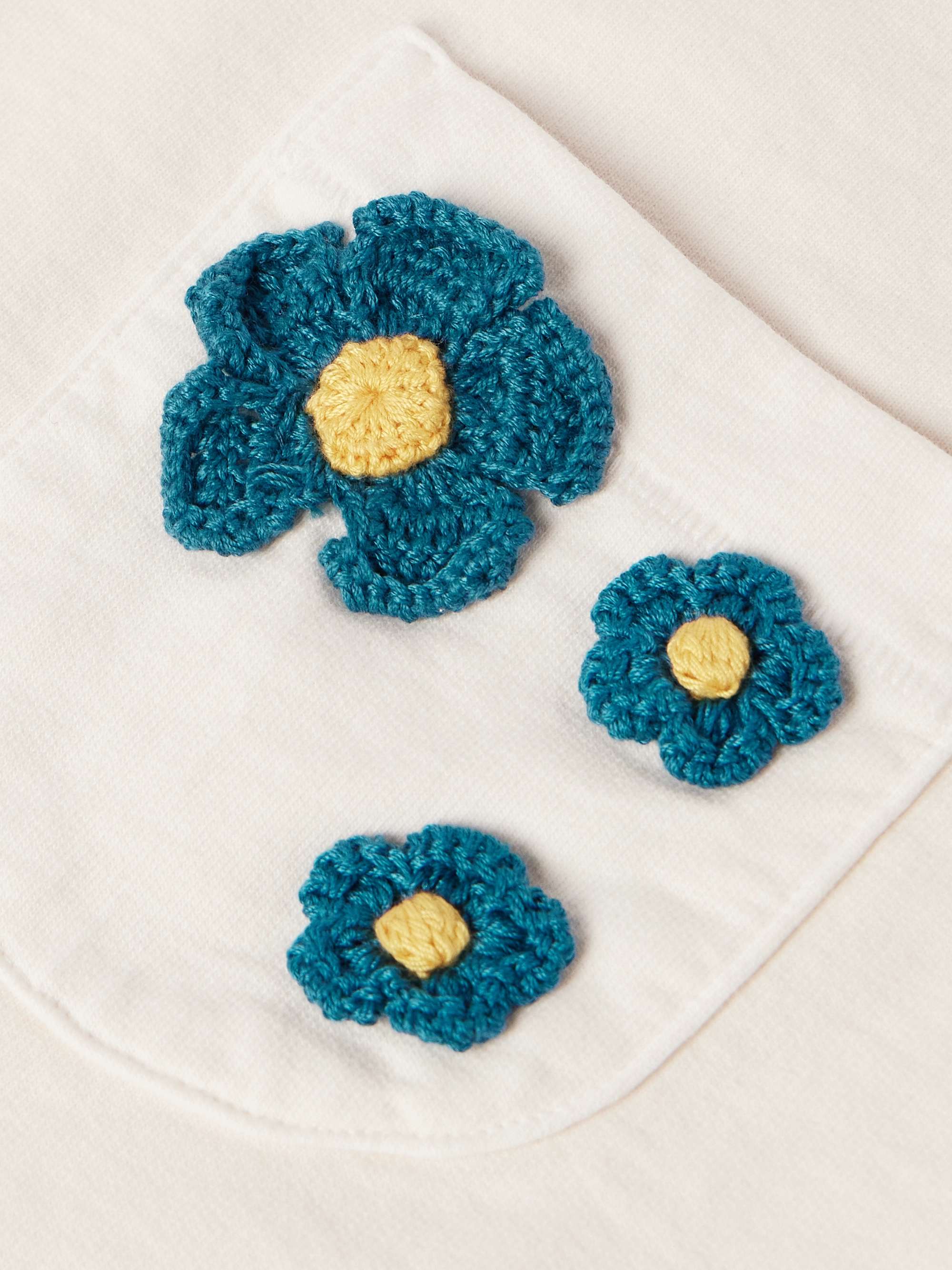 Crochet-Trimmed Cotton-Jersey T-Shirt view