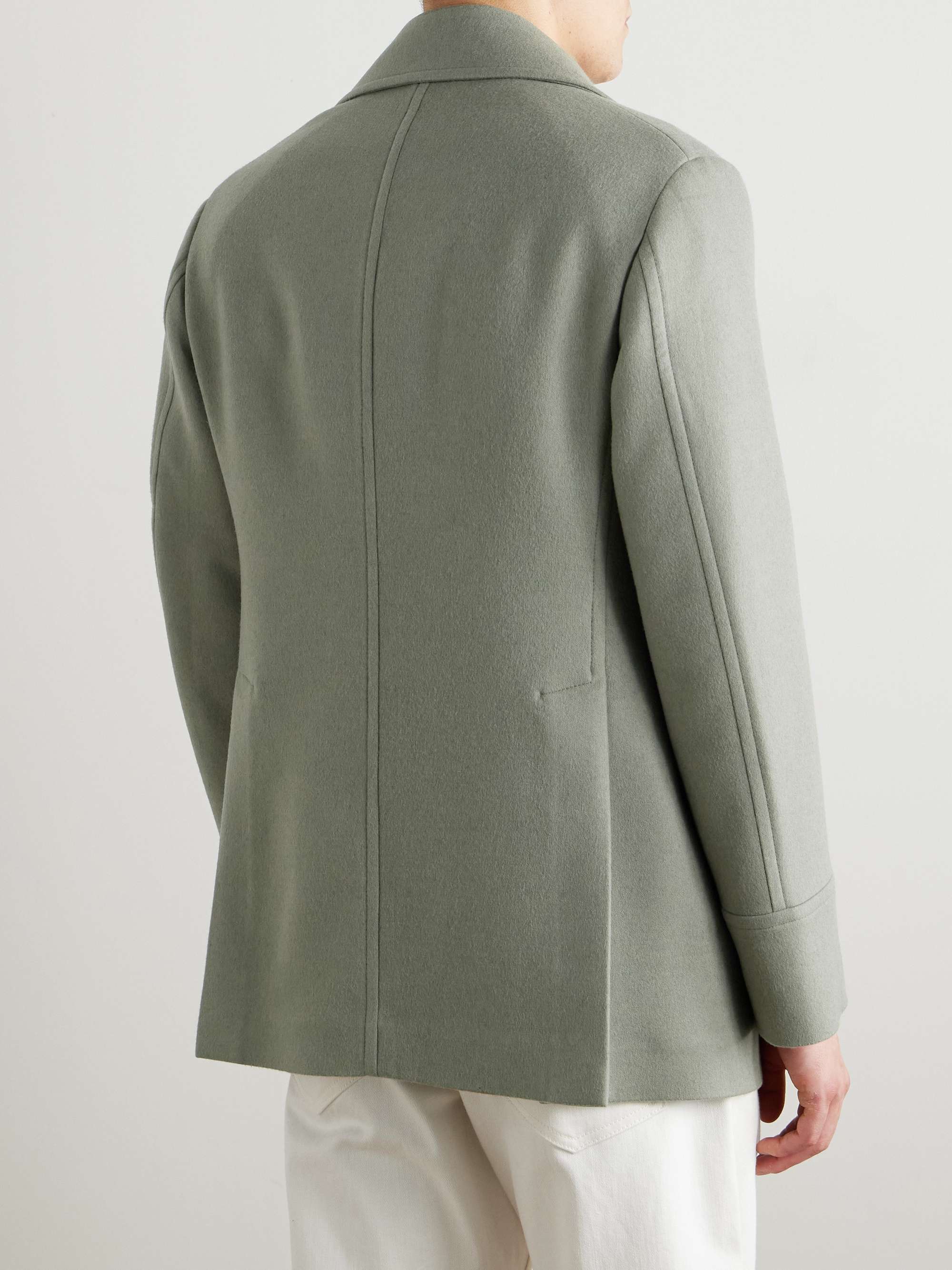 Double-Breasted Brushed-Wool Peacoat view