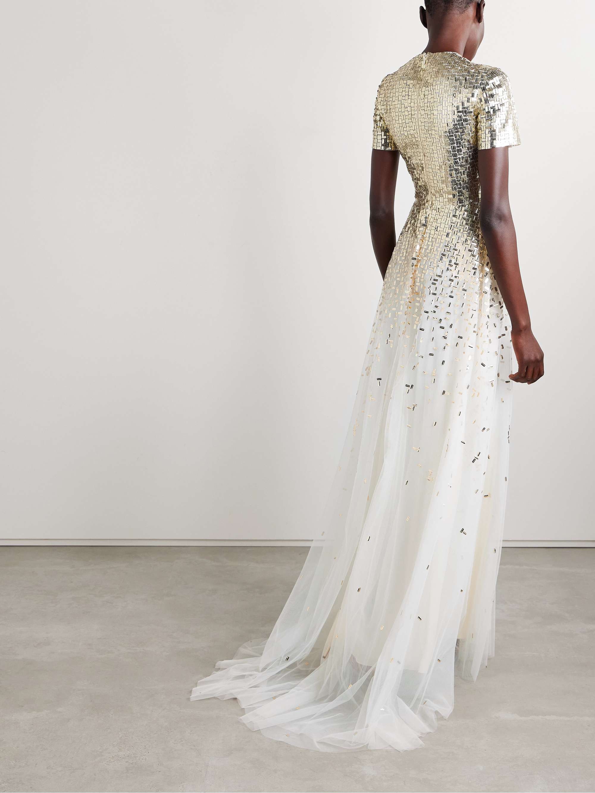 Sequin-embellished tulle gown view