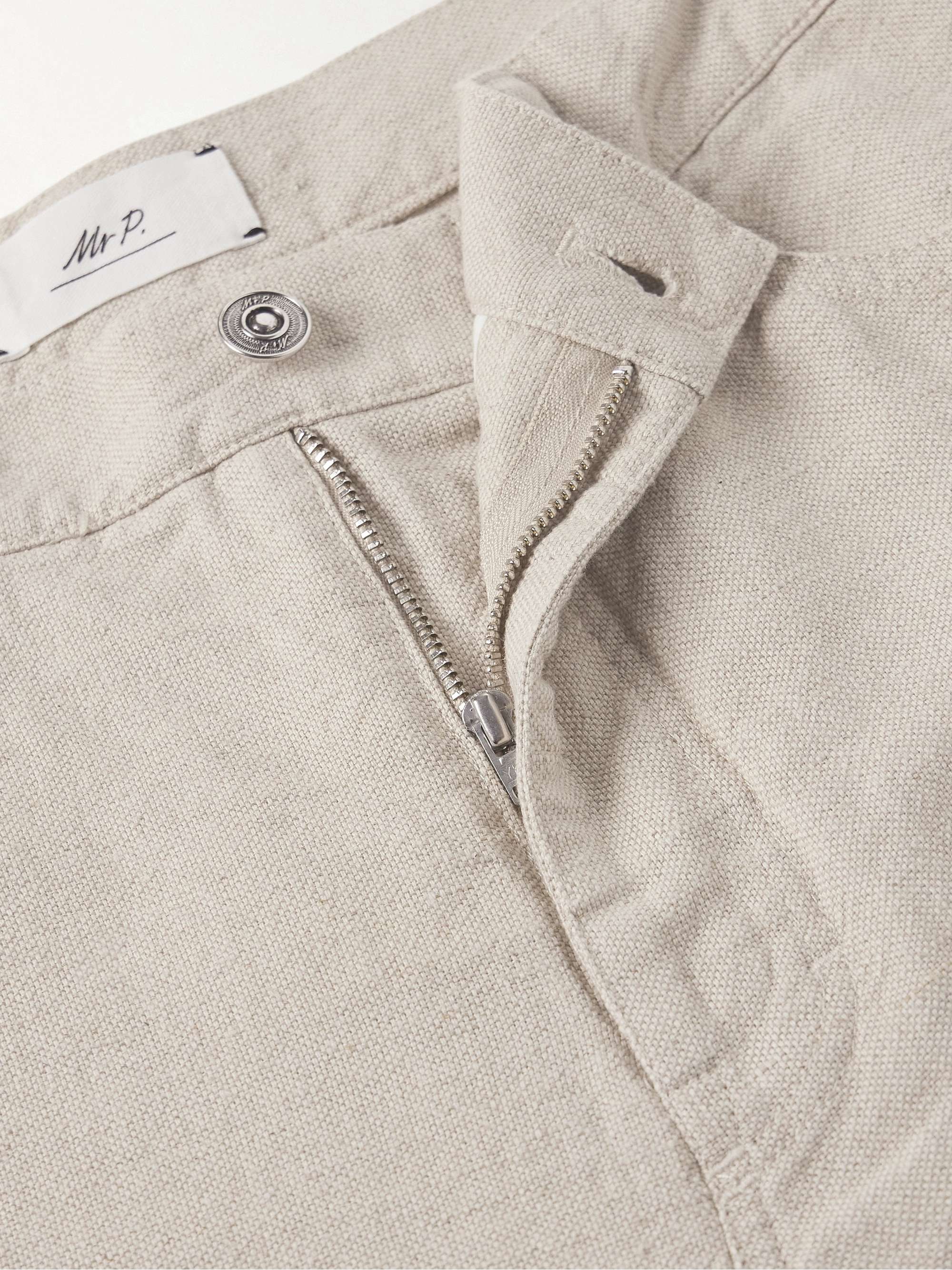Edward Straight-Leg Linen and Cotton-Blend Trousers view