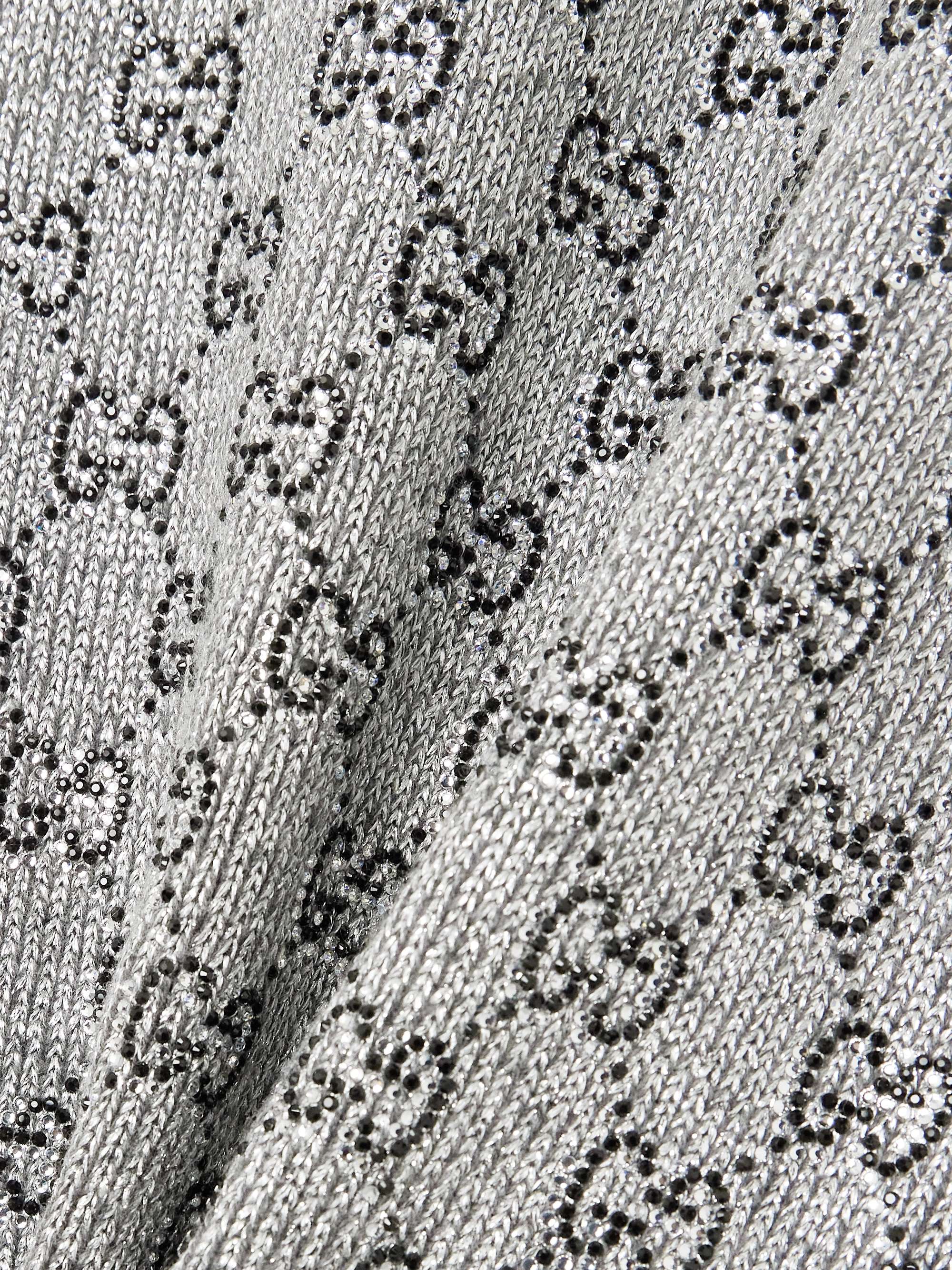 Crystal-embellished metallic wool-blend sweater view