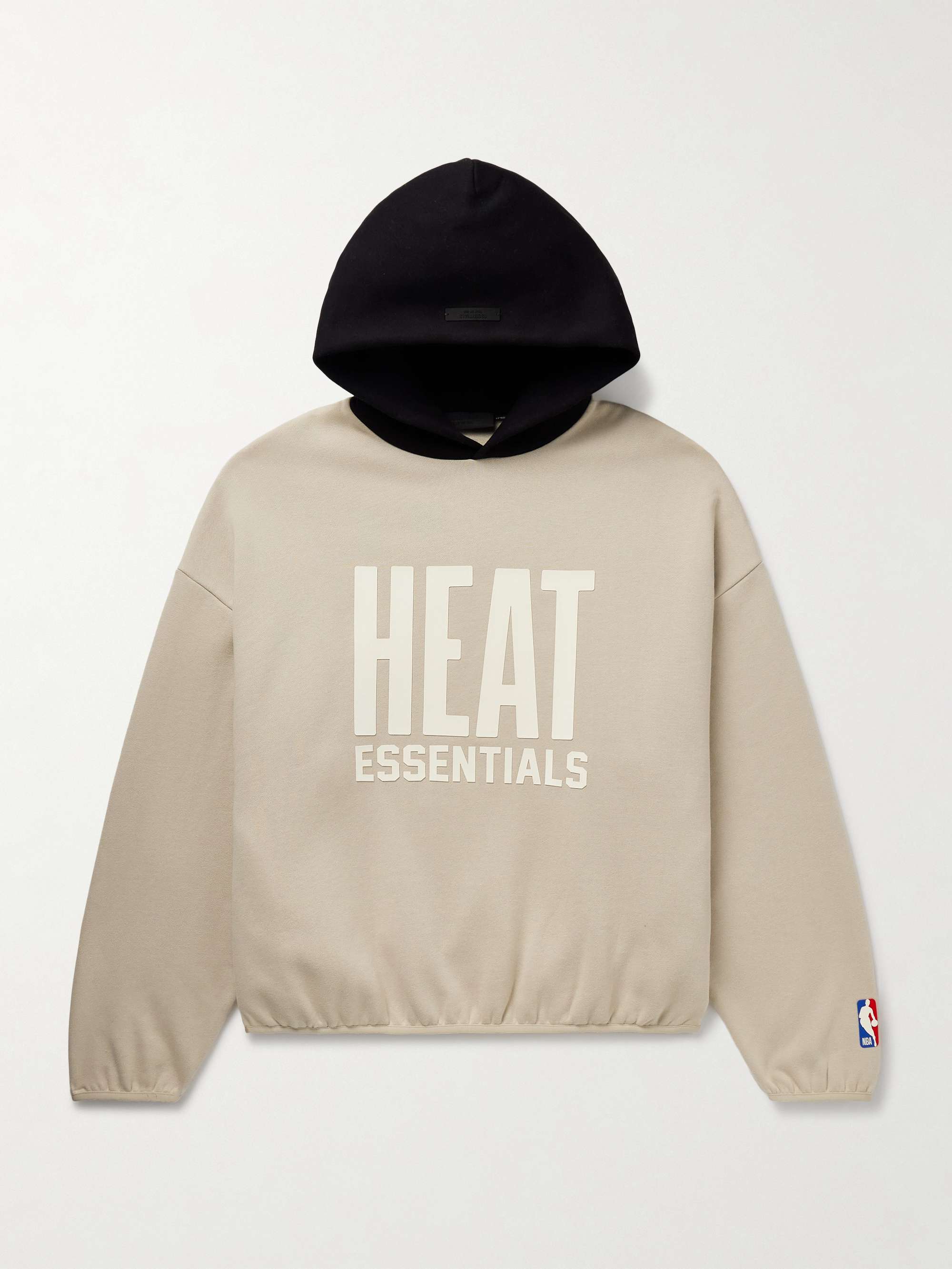 + NBA Miami Heat Cropped Appliquéd Cotton-Blend Jersey Hoodie view