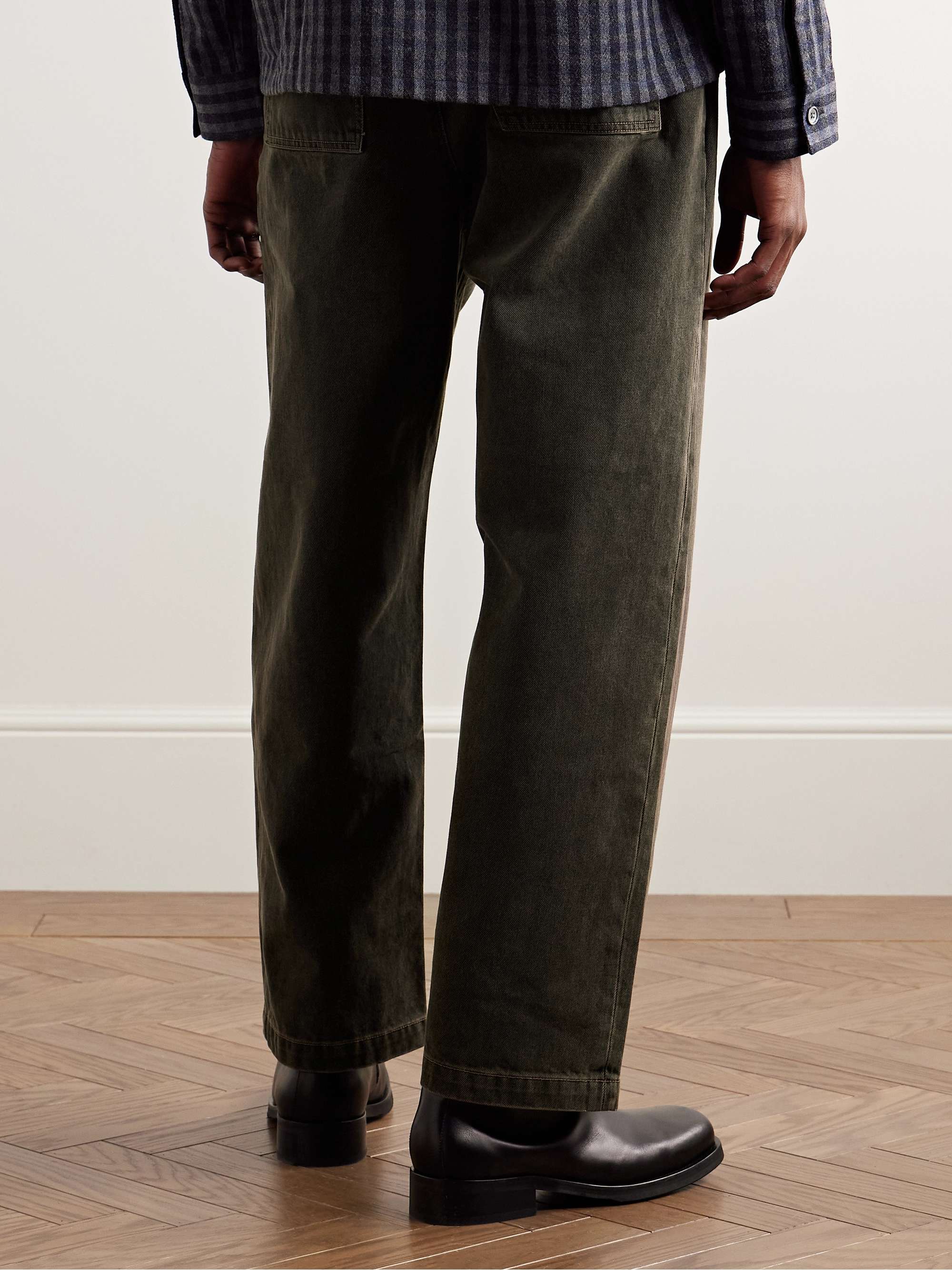 Slater Straight-Leg Pleated Jeans view