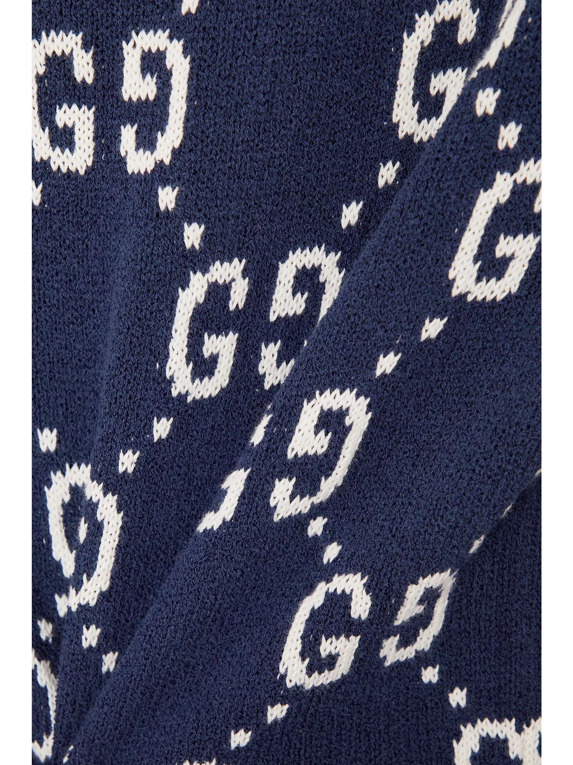 Jacquard-knit cotton sweater view