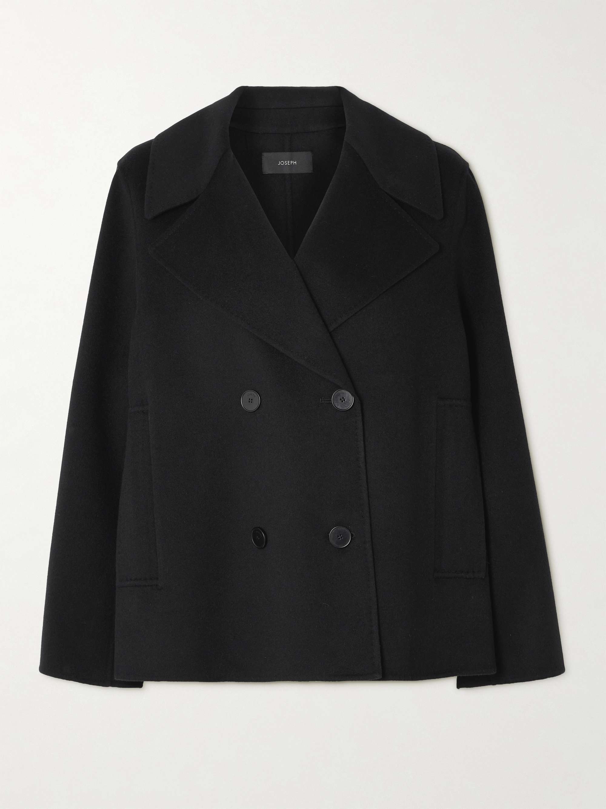 Gilkes double-breasted wool and silk-blend felt coat view