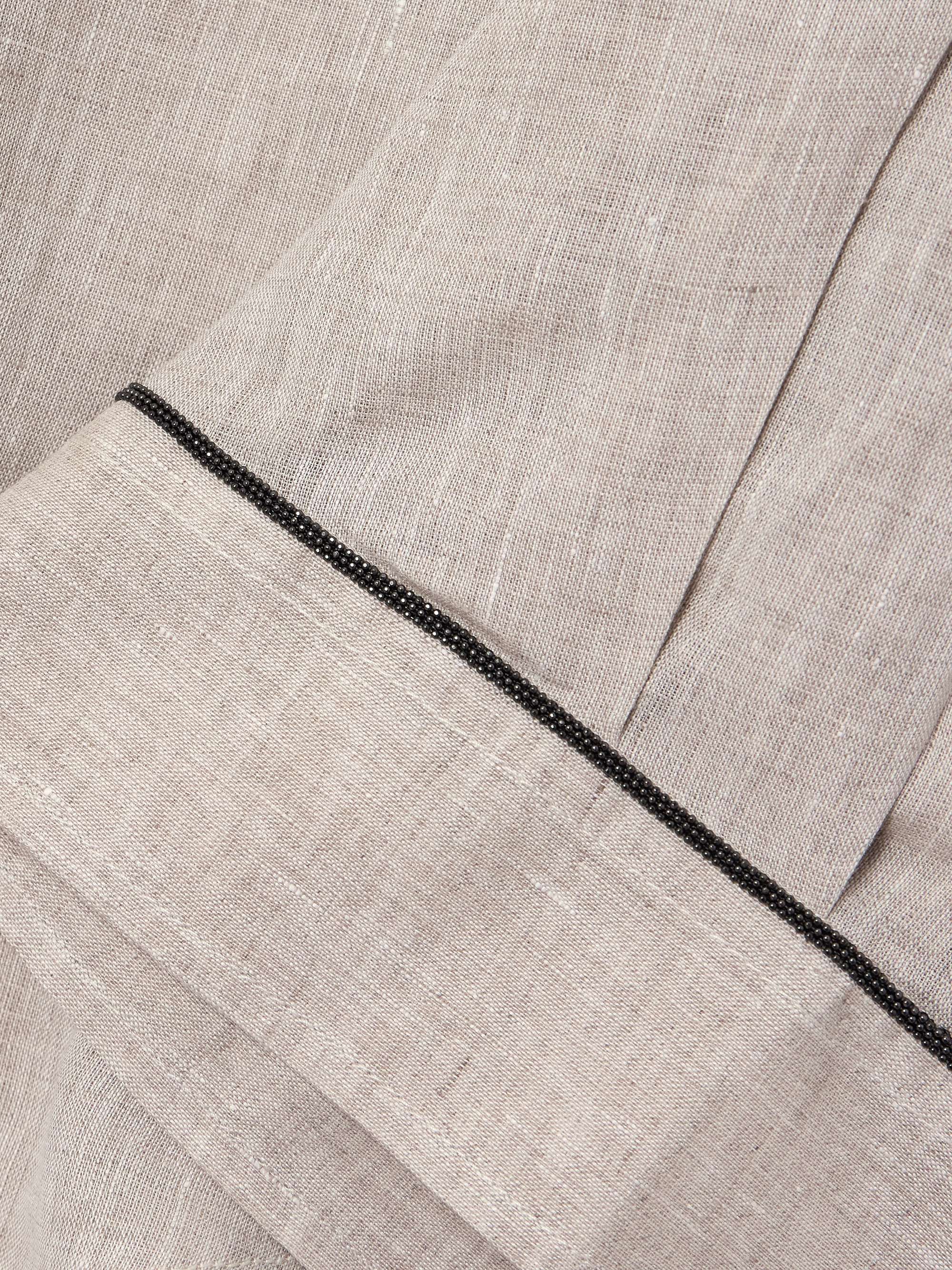 Bead-embellished linen shirt view