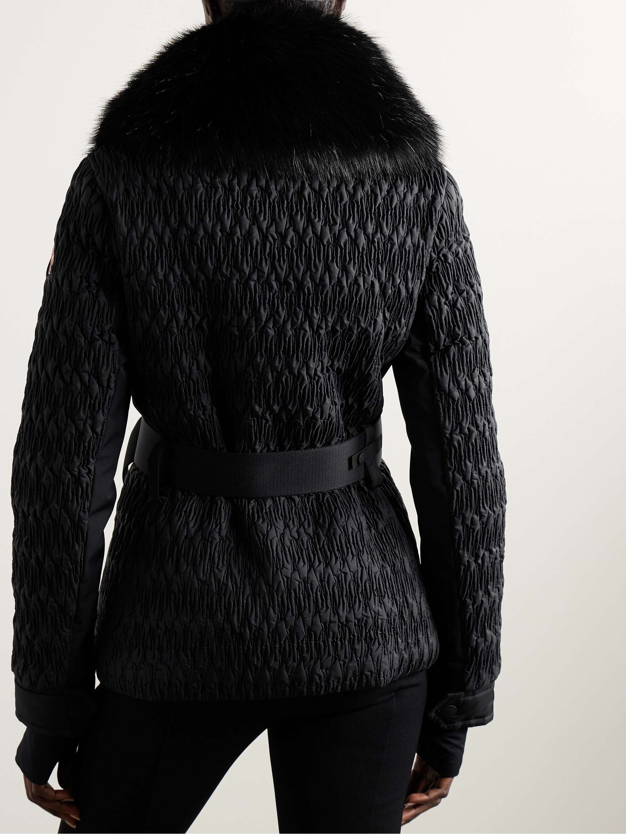 Plantrey hooded belted faux fur-trimmed quilted shell down jacket view