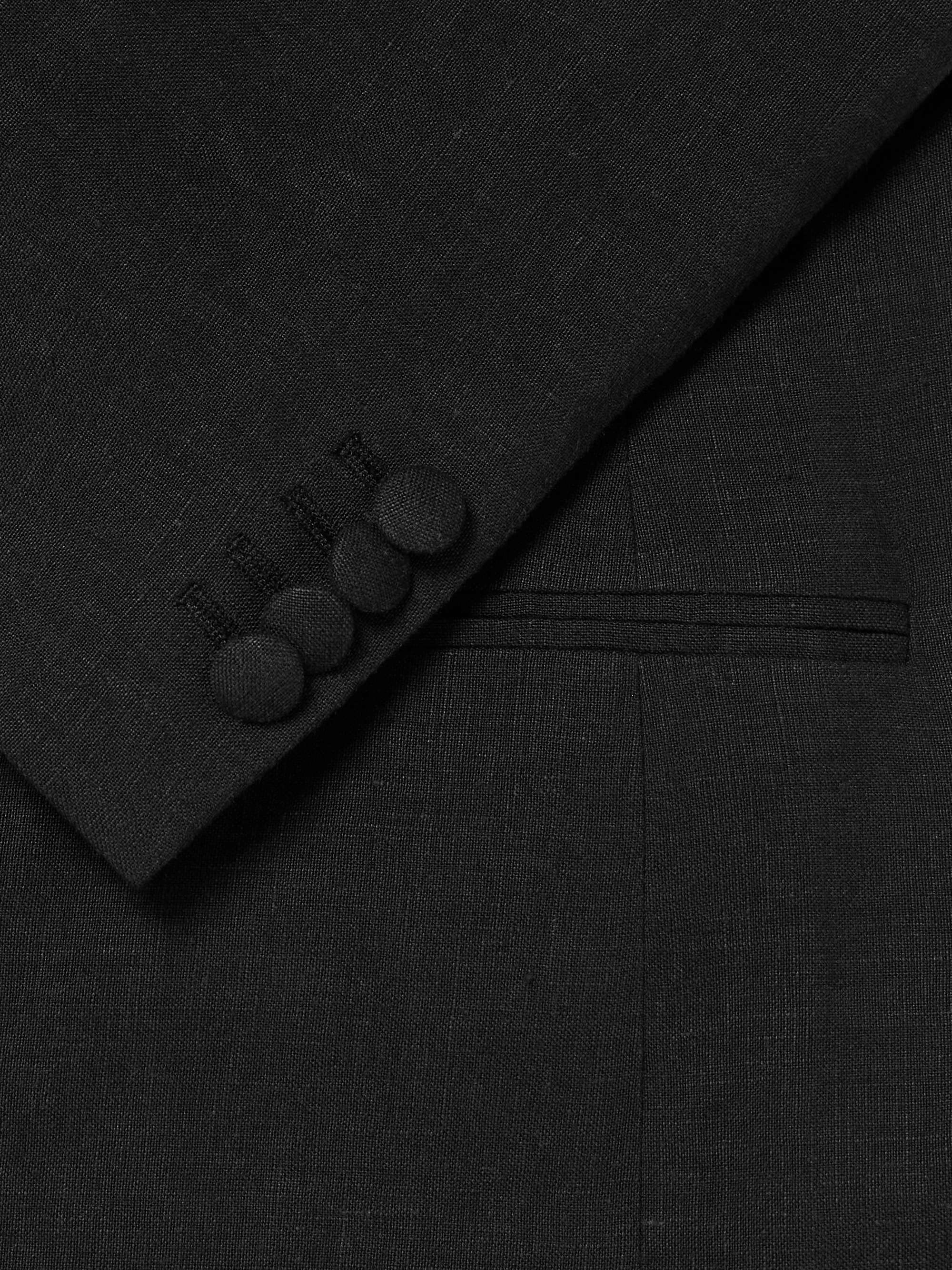 Double-Breasted Linen Tuxedo Jacket view