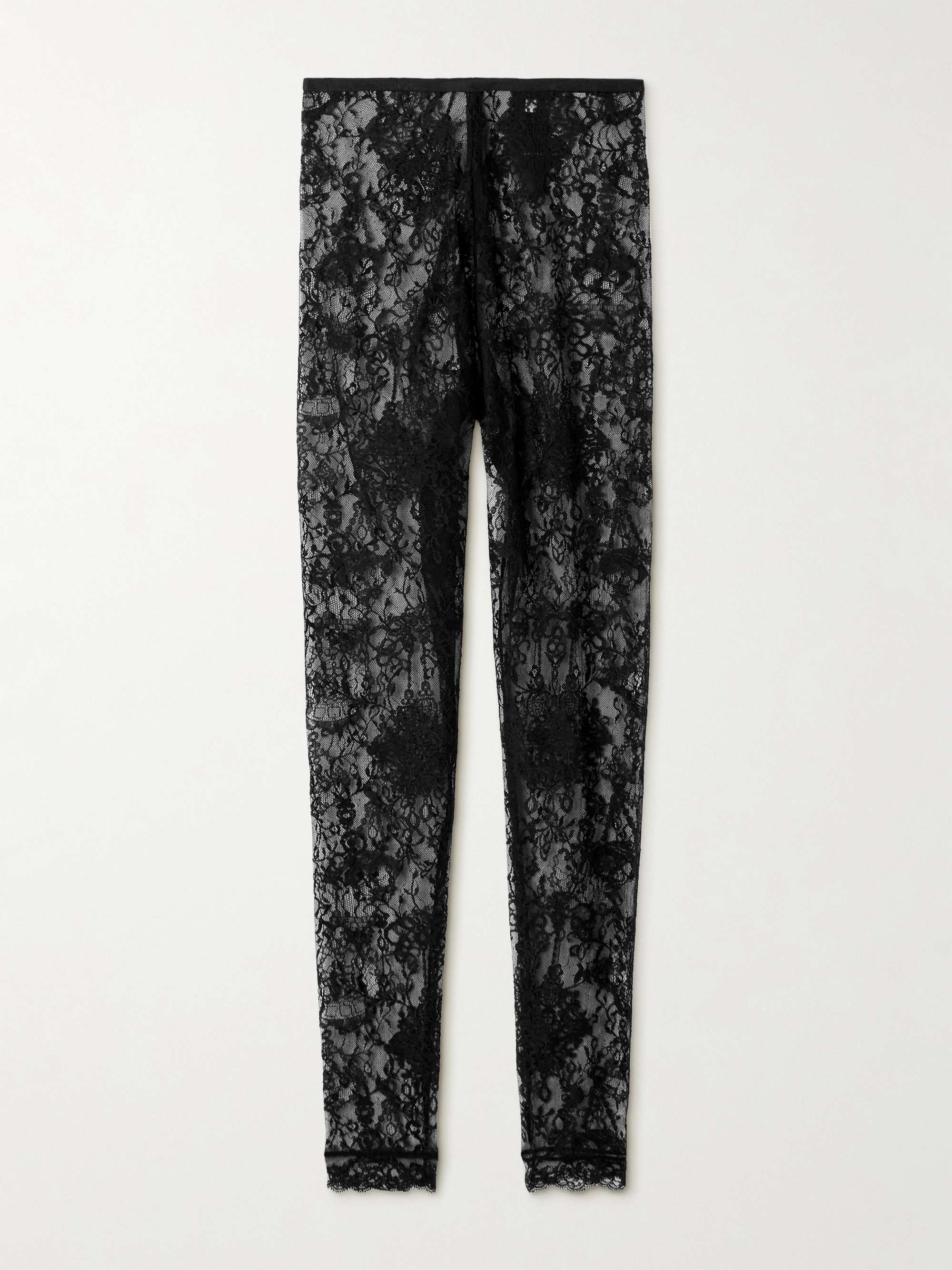 Scalloped stretch-lace leggings view