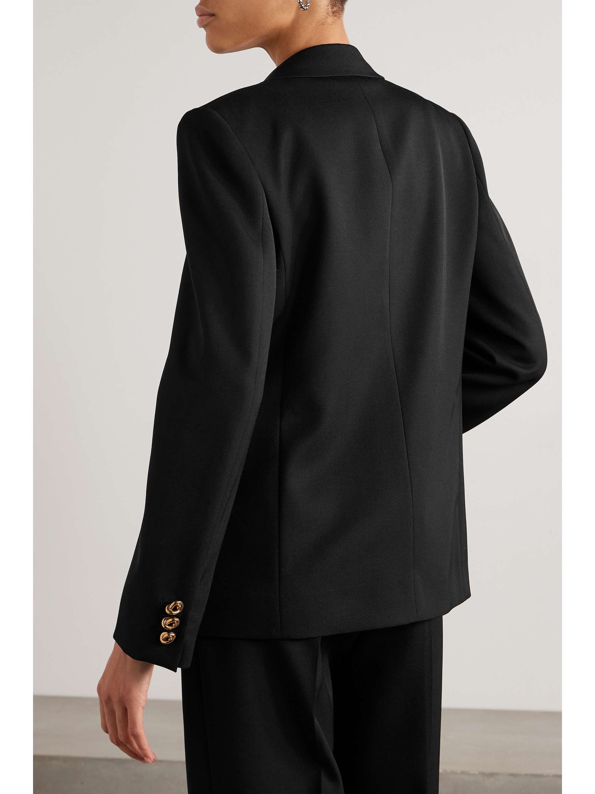 Embellished double-breasted wool-twill blazer view
