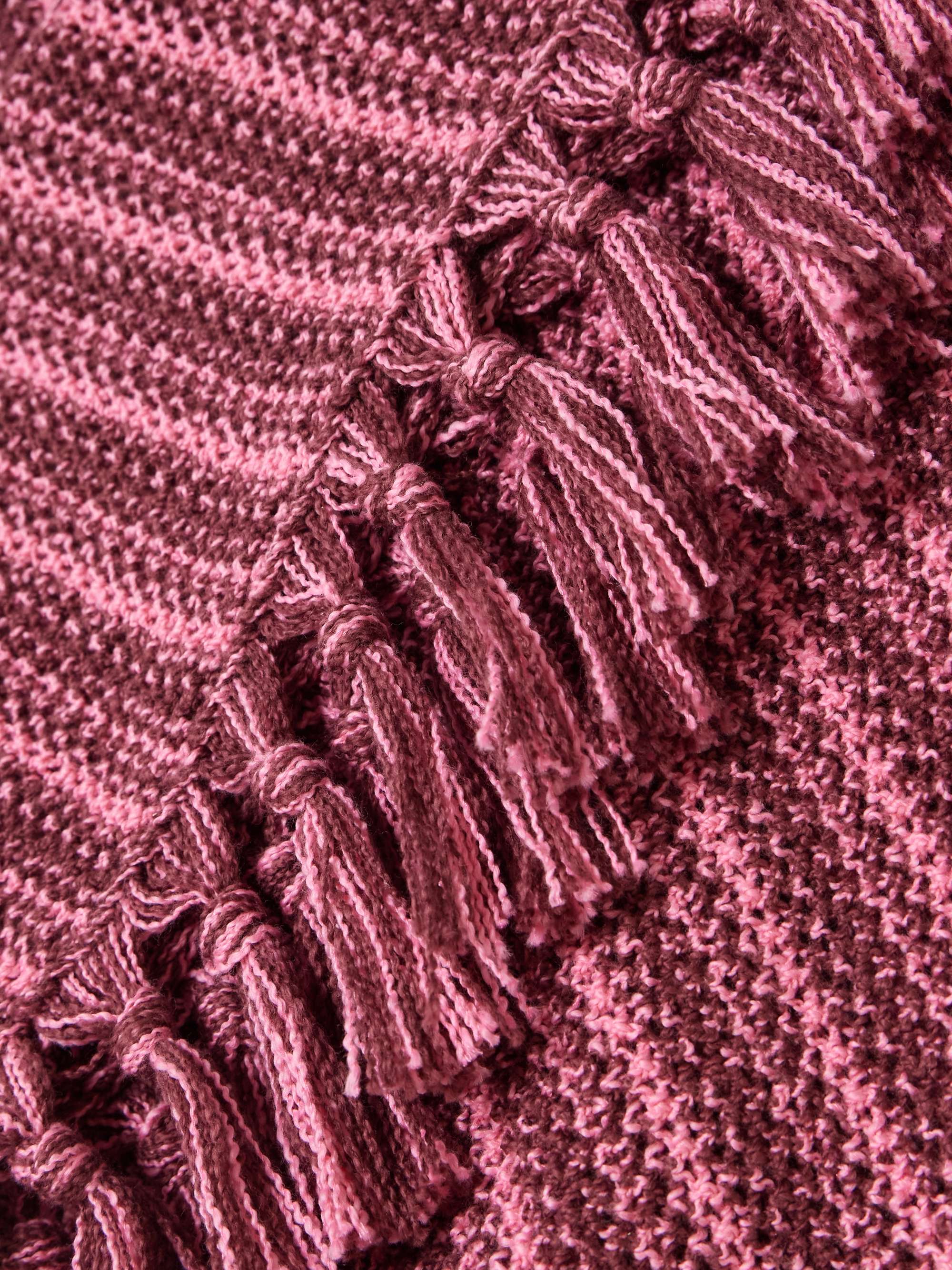 Fringed striped open-knit cotton midi dress view