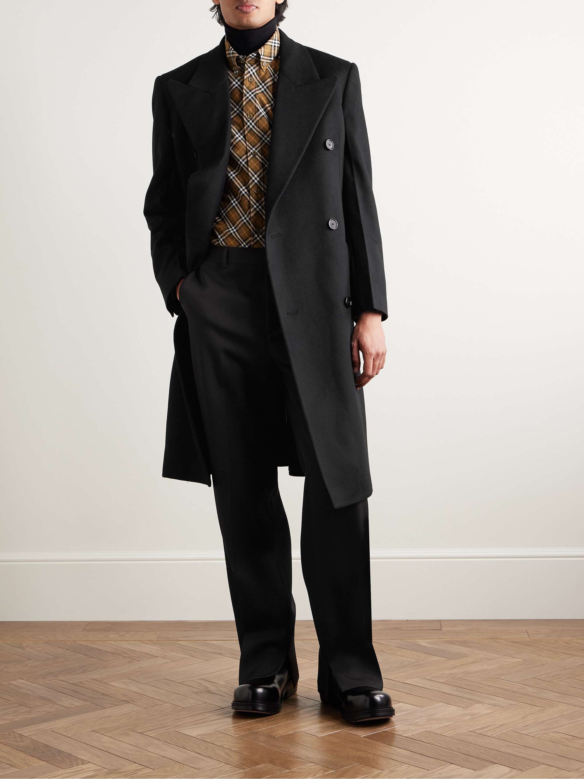 Double-Breasted Cashmere-Felt Coat view