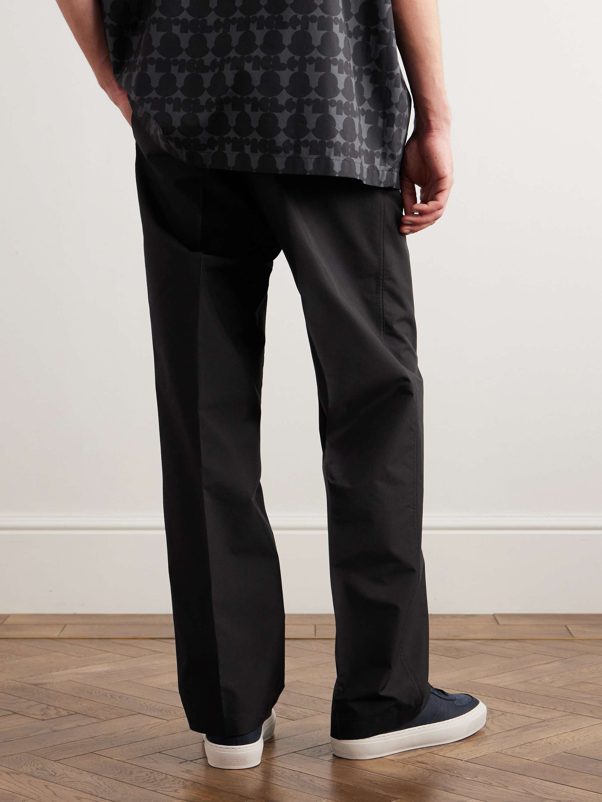 Straight-Leg Cotton-Blend Poplin Trousers view