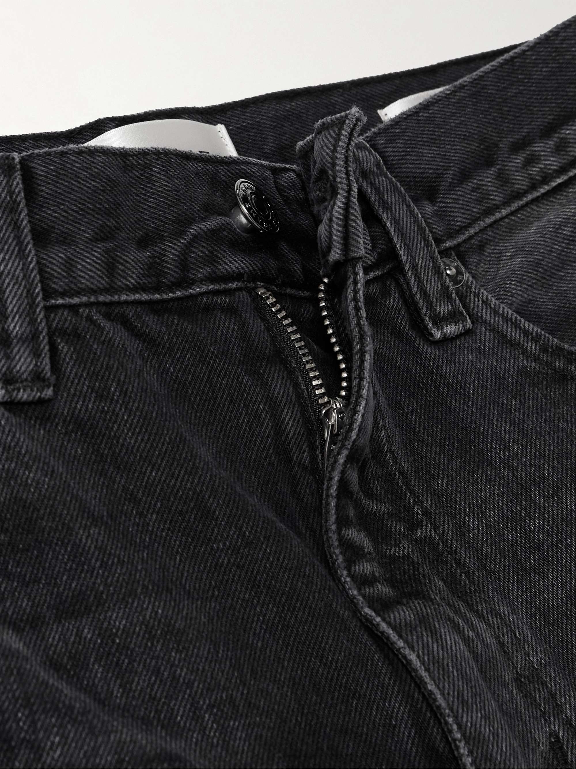 The Bubble cropped frayed high-rise barrel-leg jeans view