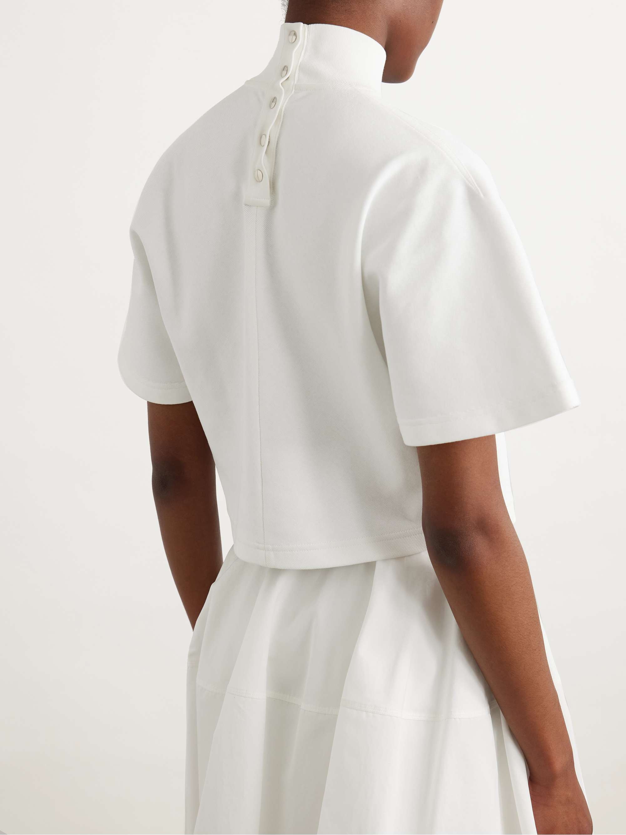 Cropped cotton-jersey turtleneck T-shirt view