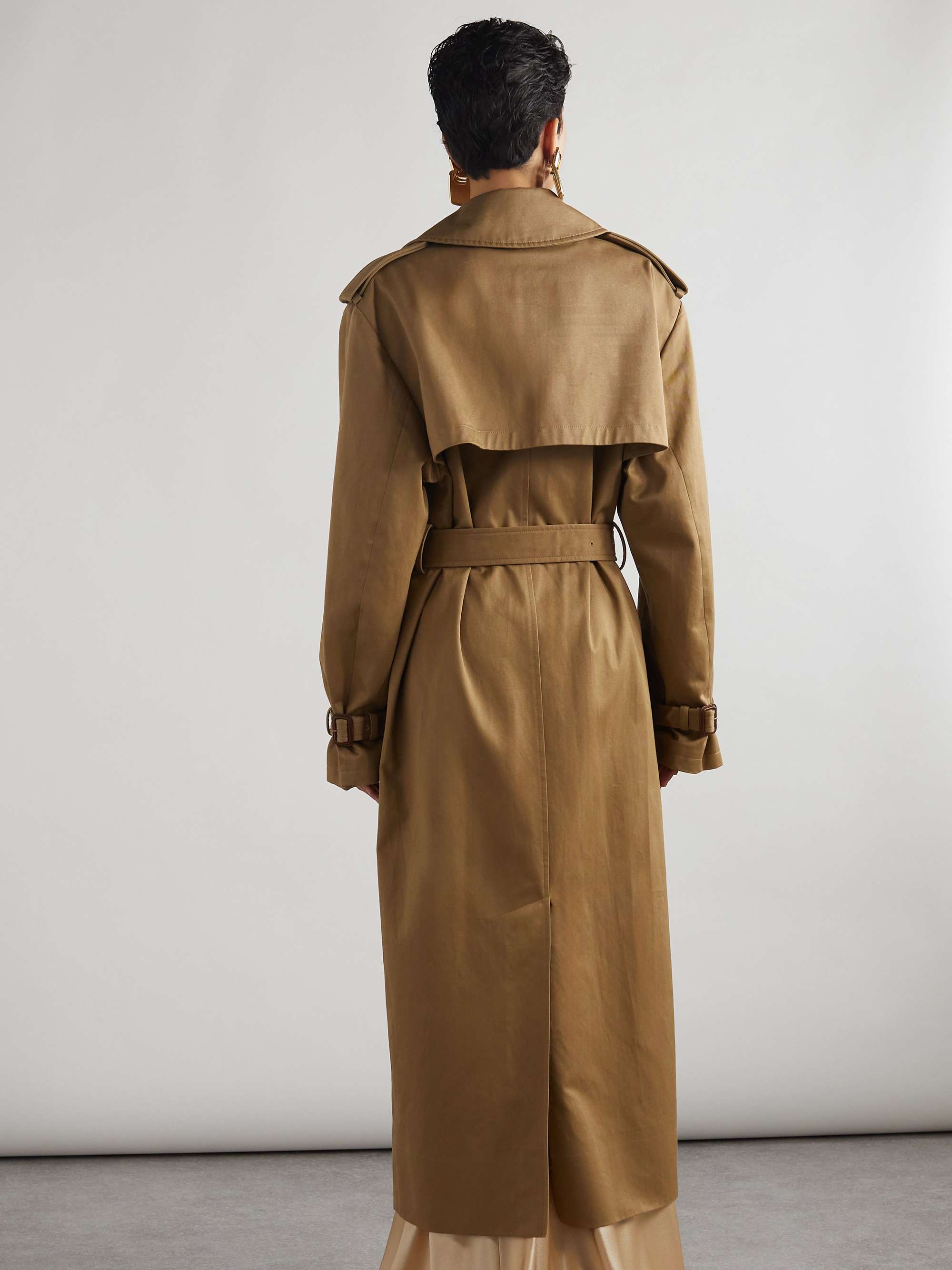 Oversized belted cotton-twill trench coat view