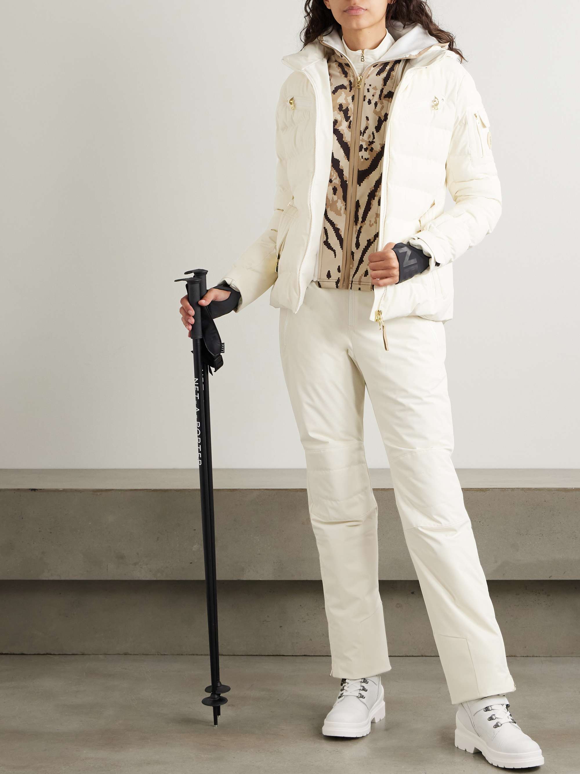 Ellya layered belted quilted ski jacket view