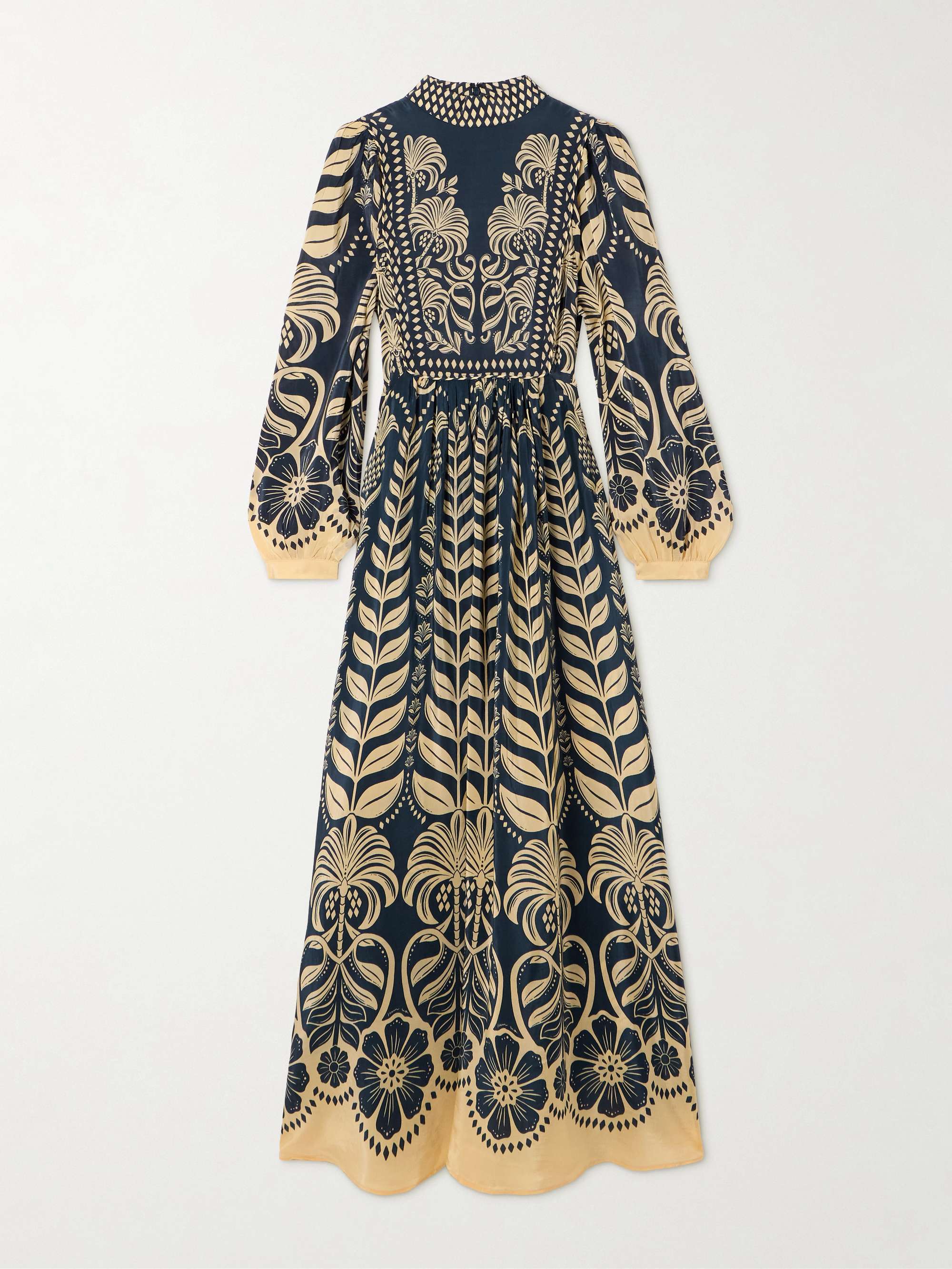 Ainika gathered printed satin maxi dress view
