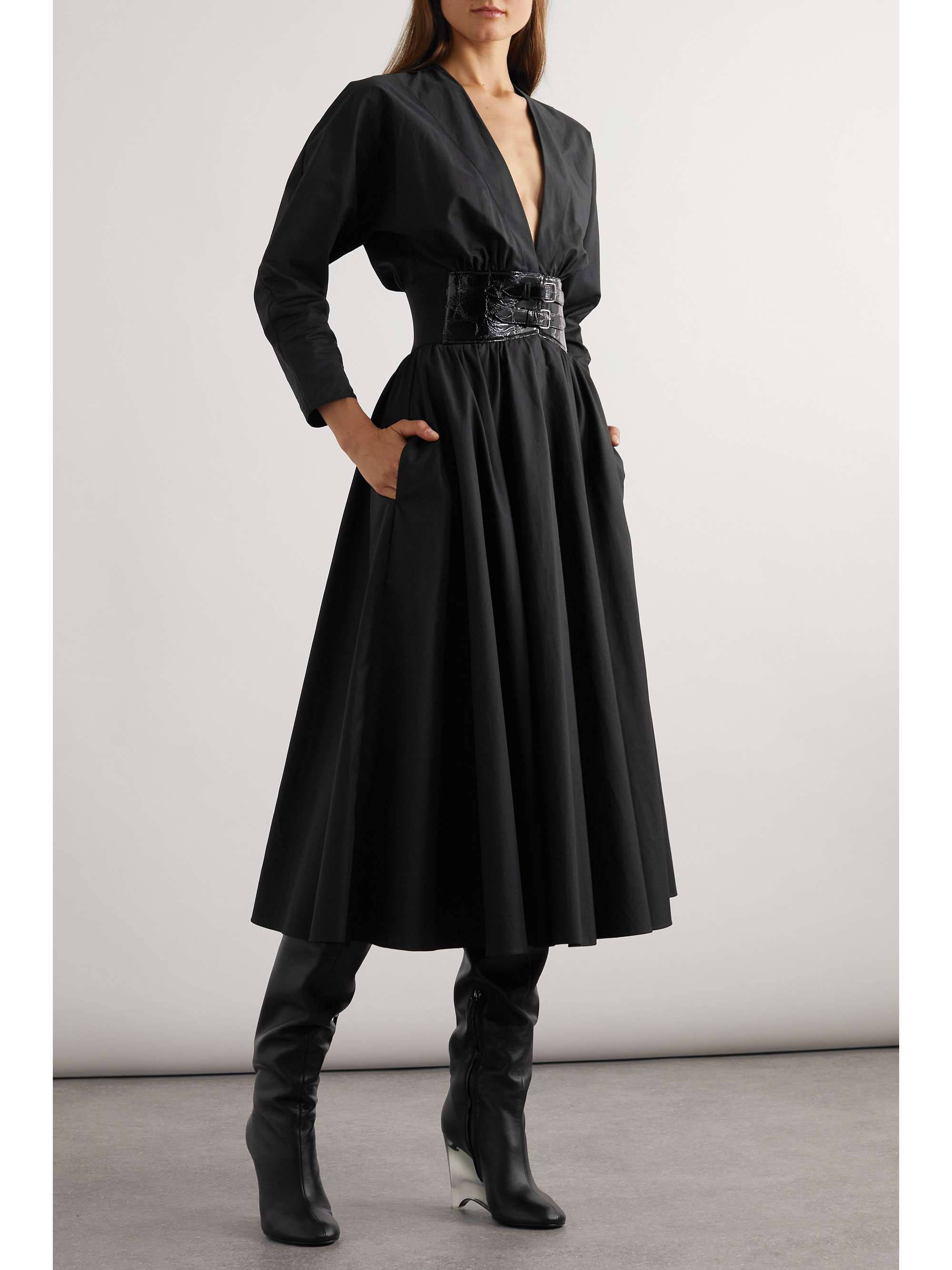 Archetypes belted cotton midi dress view